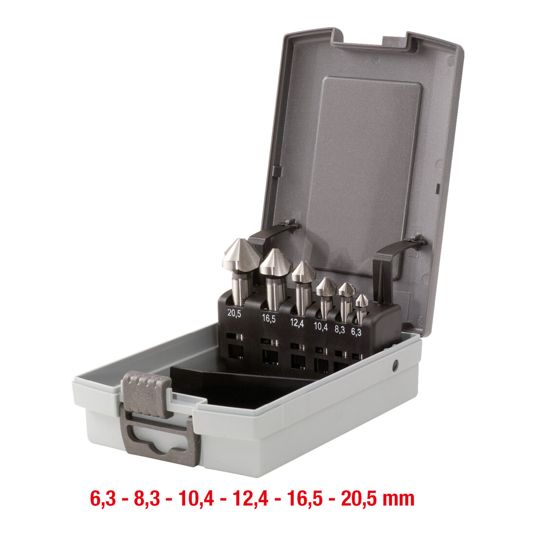 KS TOOLS Coffret de forets aléseurs 90°, 6 pcs, en box PVC