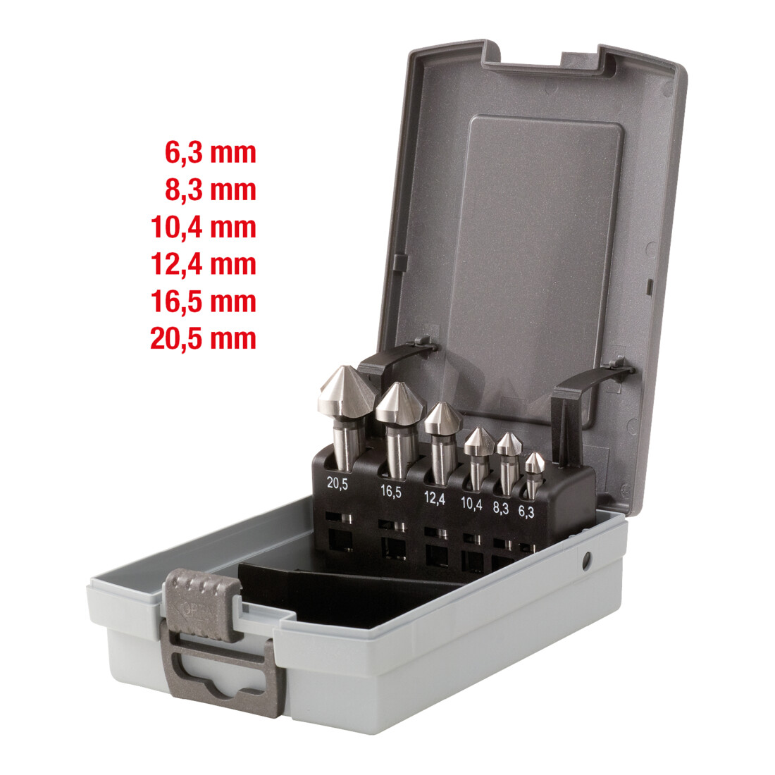 KS TOOLS Coffret de forets aléseurs HSS Co 90°, 6 pcs, en box PVC