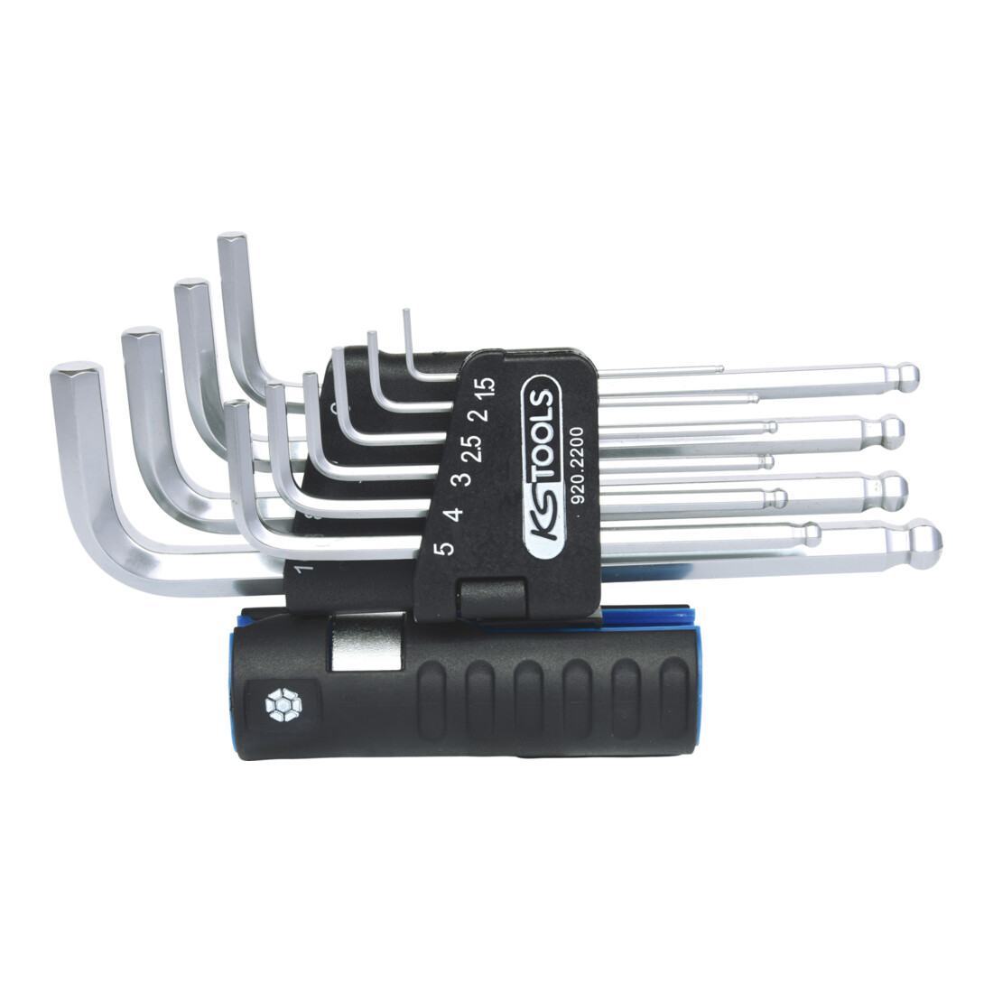 KS TOOLS Jeu de clés mâles 6 pans à tête sphérique 3 en 1,10 pcs. longues