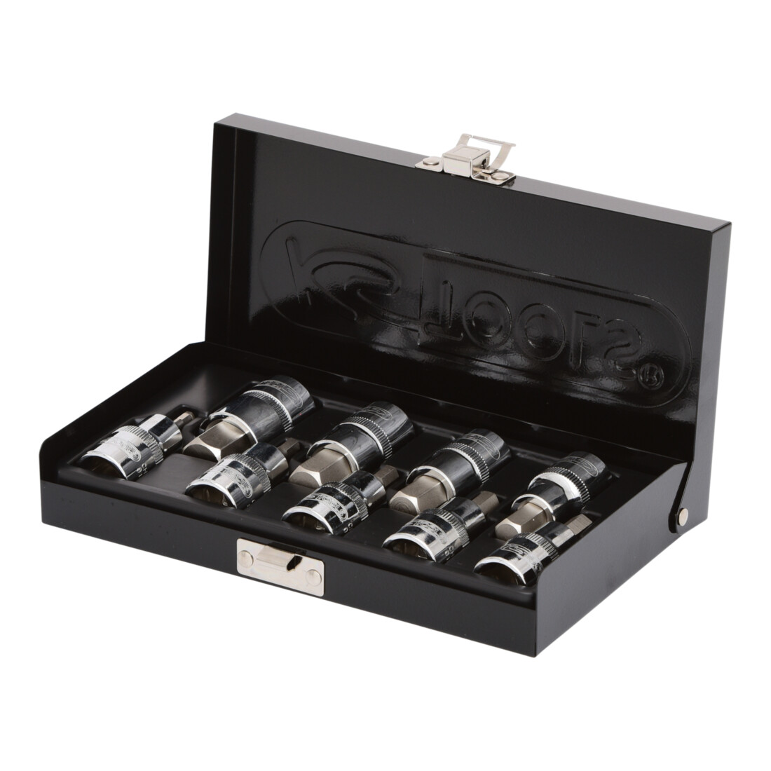 KS TOOLS 1/2' Jeu de douilles tournevis 6 pans intérieur CHROMEplus, courtes, 9 pcs. 4-17mm