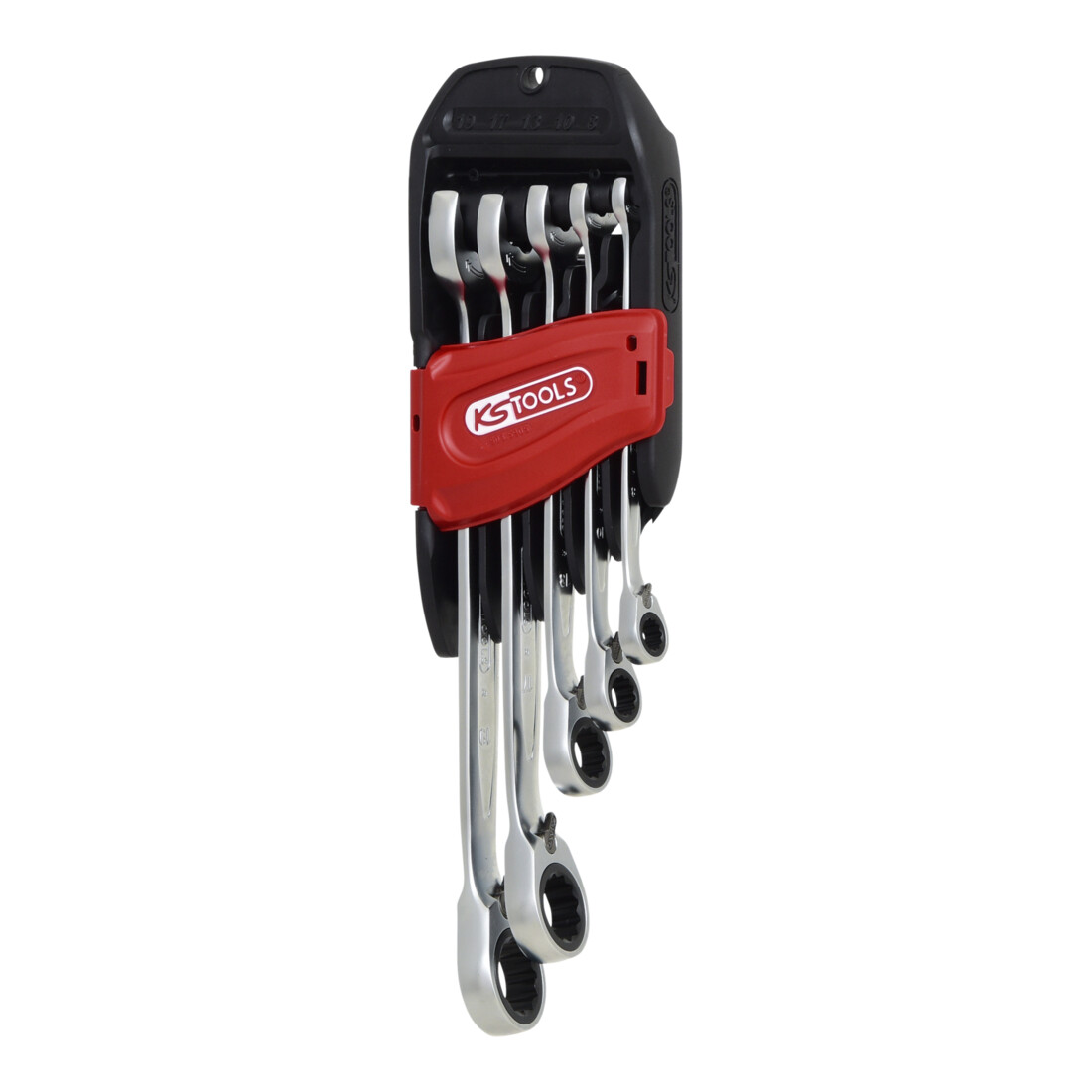 KS TOOLS DUO GEARplus Clés mixtes à cliquet avec système de cliquet dans la fourche réversible, 5 pcs.