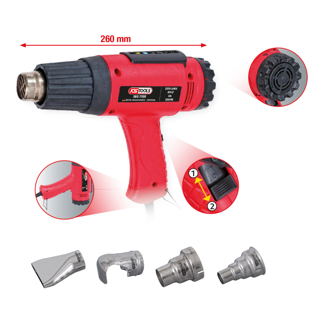 KS TOOLS Jeu de décapeur thermique