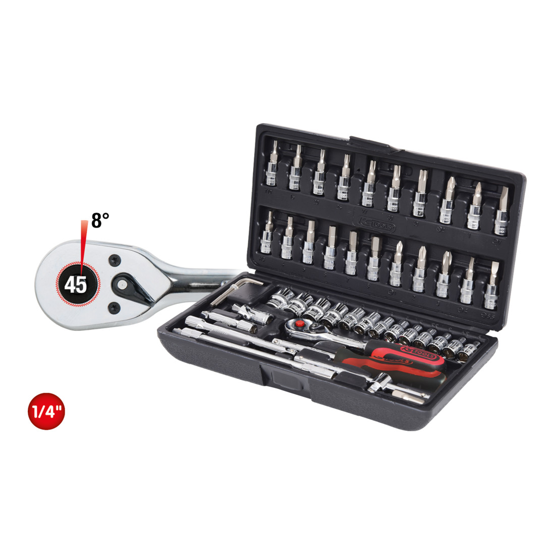 KS TOOLS Coffret de douilles 1/4' CHROME+ 48 pièces