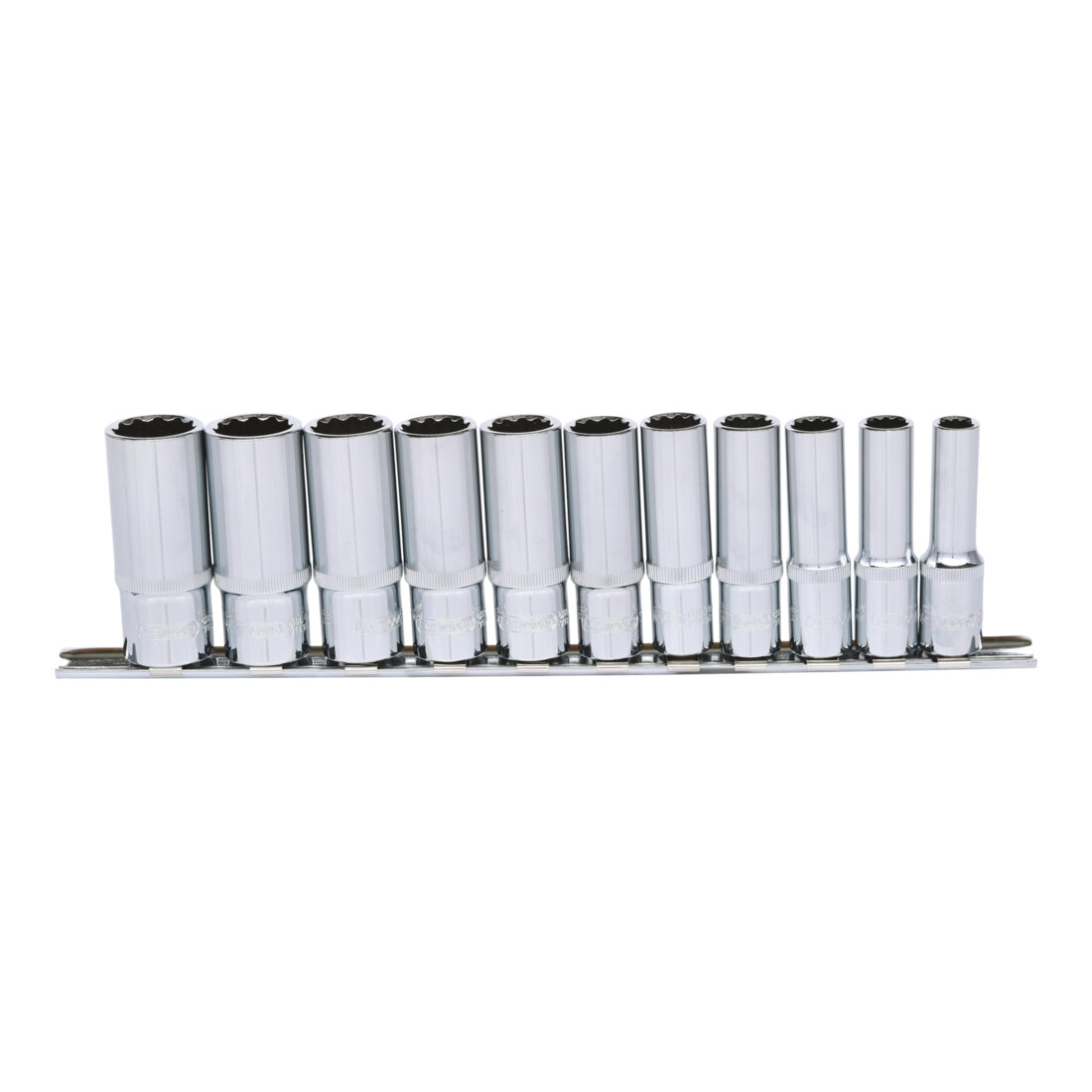 KS TOOLS 3/8' CHROMEplus Jeu de douilles 12 pans, longues, 11 pcs. 8-19 mm