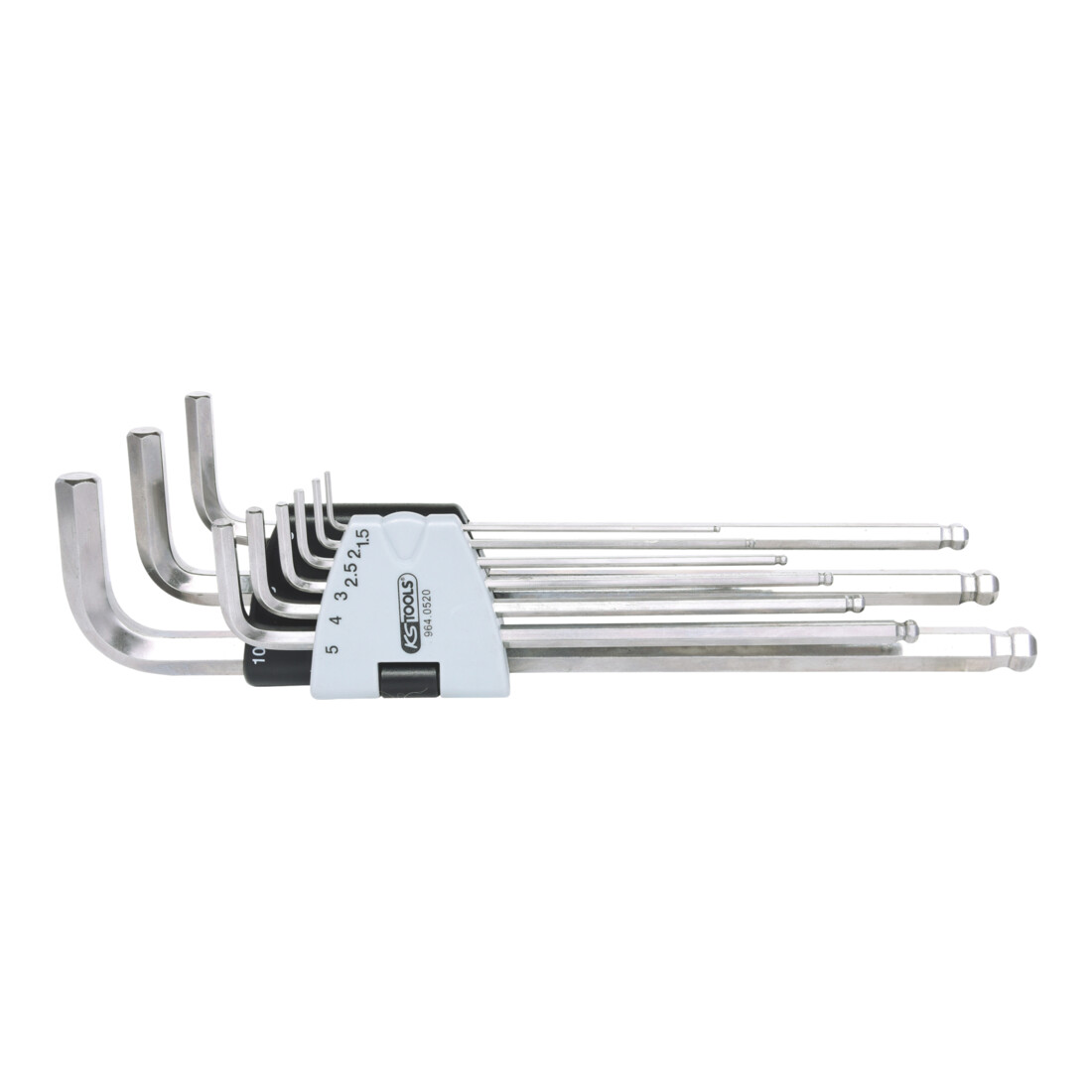 KS TOOLS Jeu de clés mâles coudées pour vis 6 pans, EDELSTAHL XL, 9 pcs.