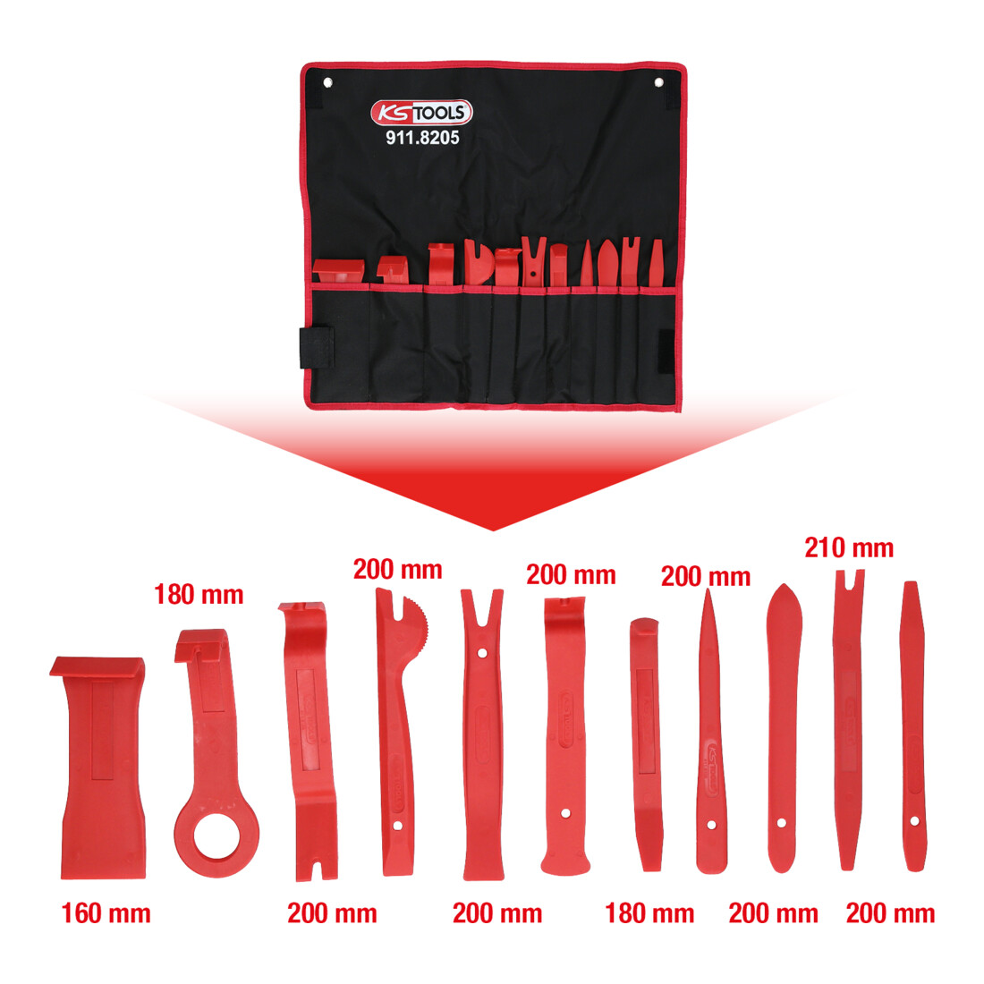 KS TOOLS MASTER Jeu de cale en plastique, 11 pcs.