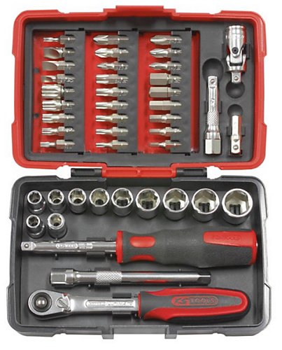 KS TOOLS Coffret de douilles et accessoires ULTIMATE 1/4'', 44 pièces