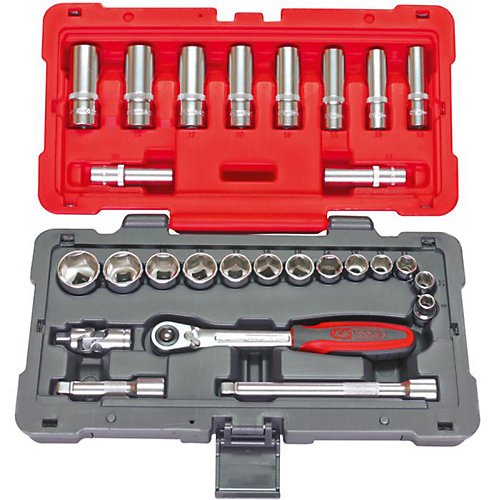 KS TOOLS COFFRET DE DOUILLES ET ACCESSOIRES ULTIMATE 3/8'', 27 PIÈCES