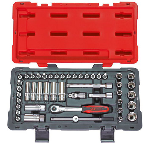 KS TOOLS COFFRET DE DOUILLES ET ACCESSOIRES ULTIMATE EN POUCES 3/8'', 46 PIÈCES