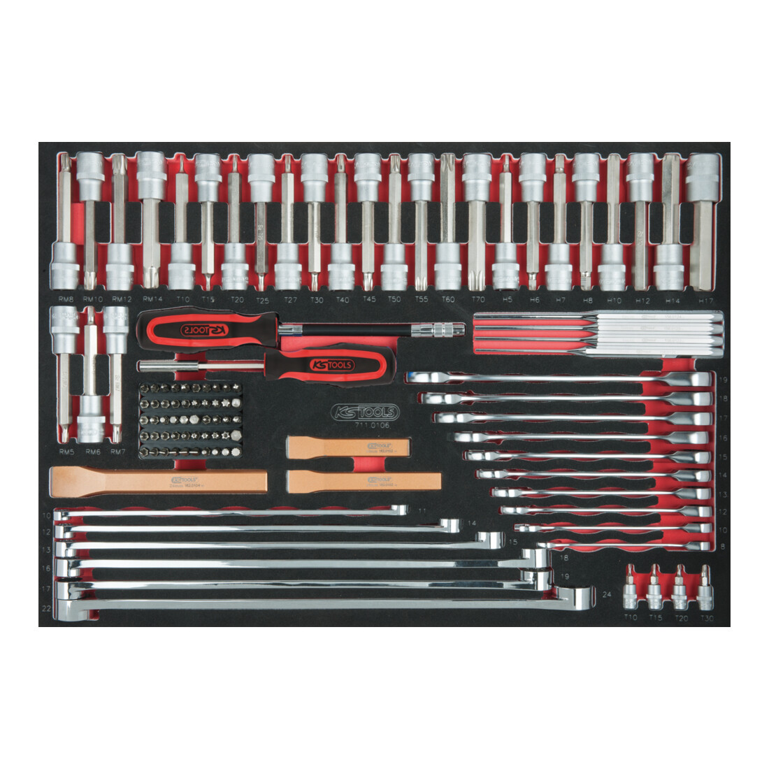 KS TOOLS ciseau, clé, jeu d'embouts, 106 pièces, insert système 1/1