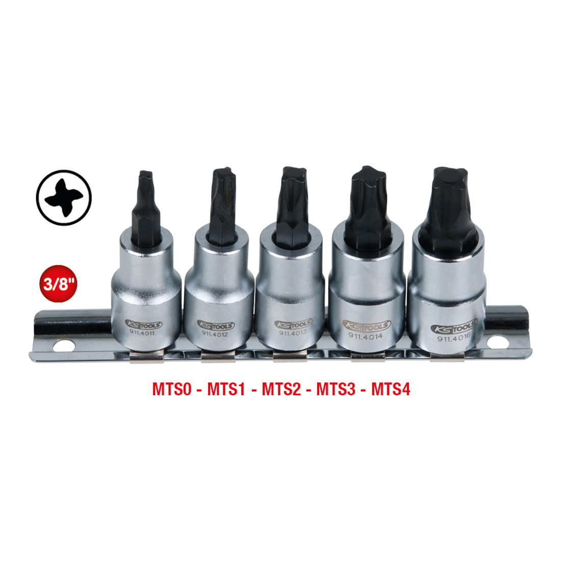 KS TOOLS Jeu d’embouts 3/8' pour vis MTS MORTORq®, 5 pcs.