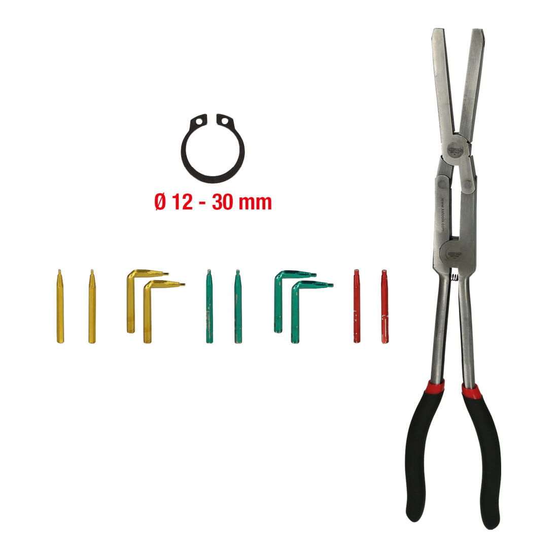 KS TOOLS Pince à double articulation pour circlip extérieur avec embouts interchangeables