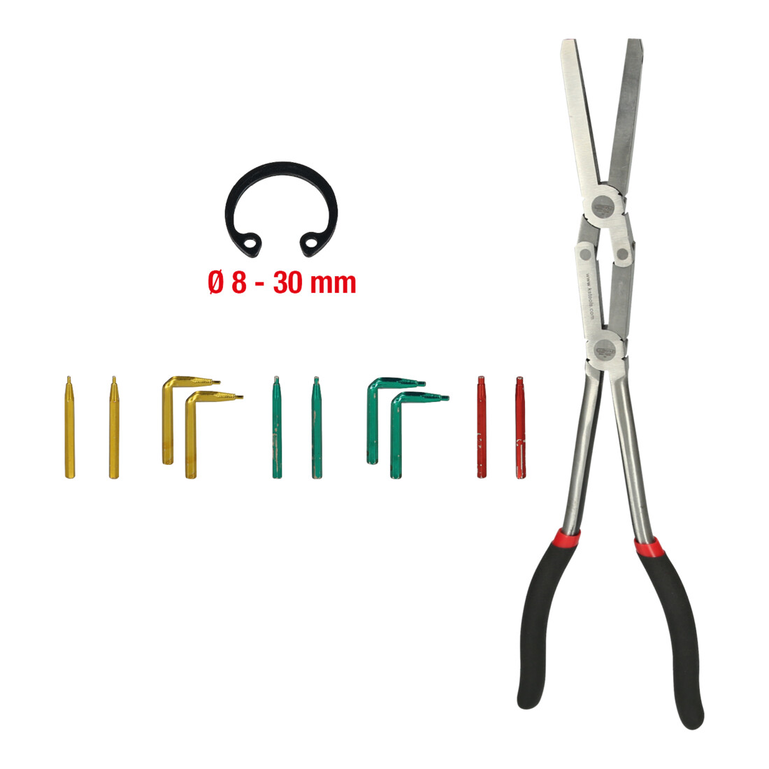 KS TOOLS Pince à double articulation pour circlip intérieur avec embouts interchangeables