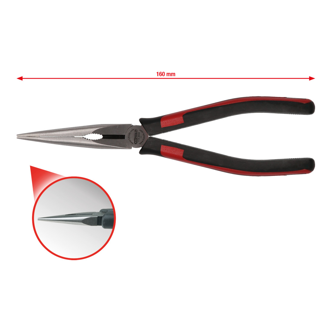 KS TOOLS SlimPOWER Pince à becs plats, 160 mm