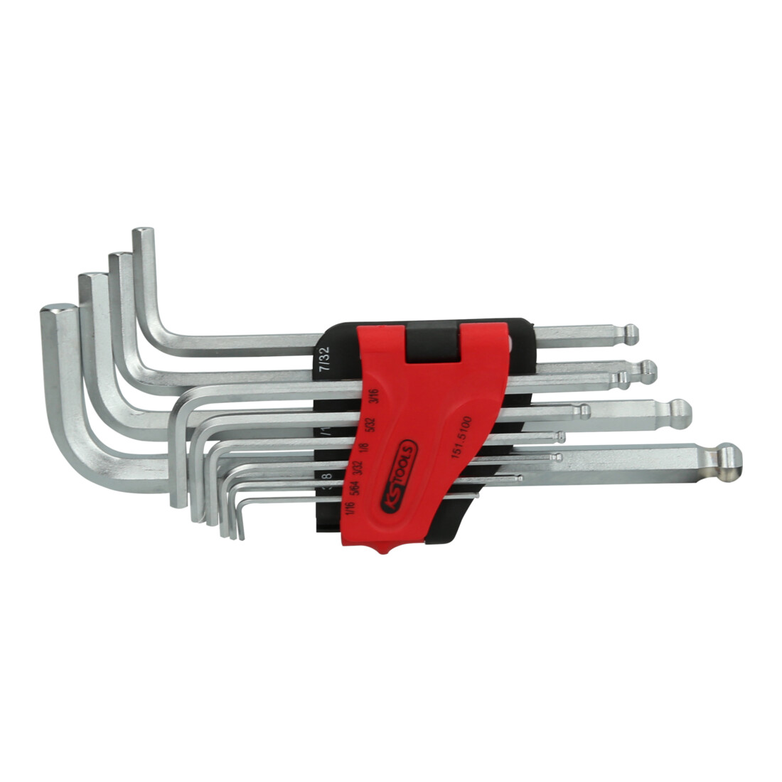 KS TOOLS Jeu de clés à douille hexagonale à bout sphérique, longues, en pouces, 10 pcs.