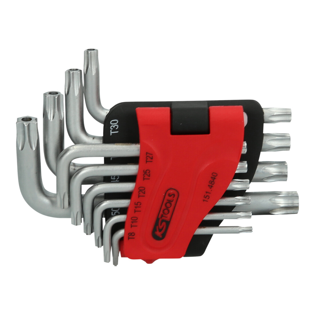 KS TOOLS Jeu de clés Allen Torx avec trou, courtes, 10 pièces, TB8-TB50