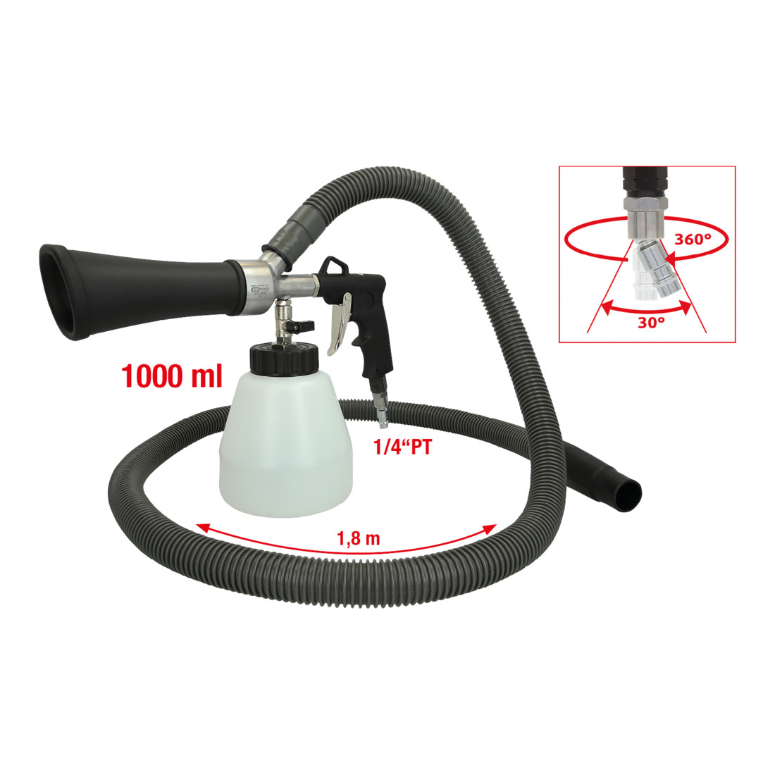 KS TOOLS Pistolet de nettoyage à air comprimé avec dispositif d'aspiration, 3 pièces