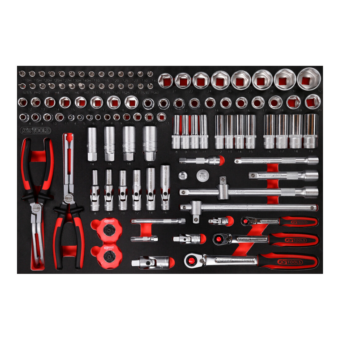 KS TOOLS SCS 1/4'+3/8'+1/2' Module de douilles, 111 pcs, modules système 1/1