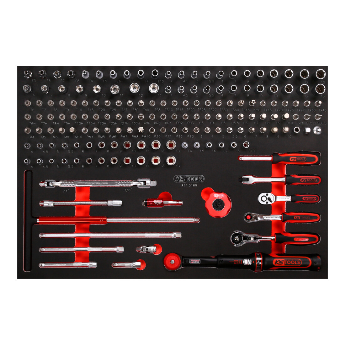 KS TOOLS Jeu de clés à douille 1/4' dans insert en mousse, 169 pcs