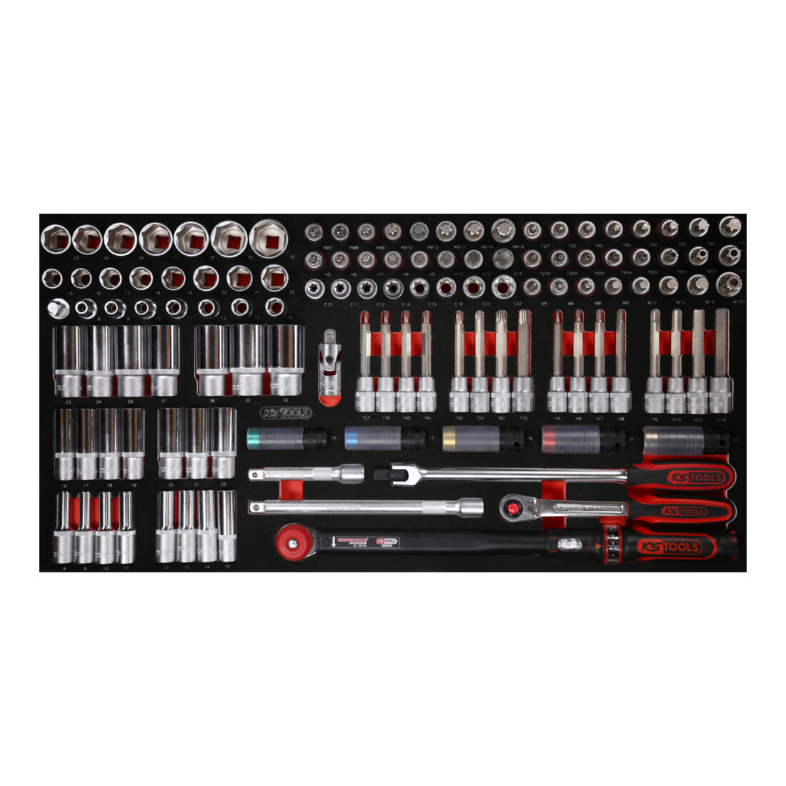 KS TOOLS Jeu de clés à douille 1/2' dans insert en mousse, 120 pcs