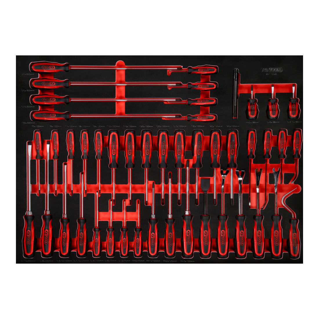 KS TOOLS Jeu de tournevis dans insert en mousse, 46 pcs