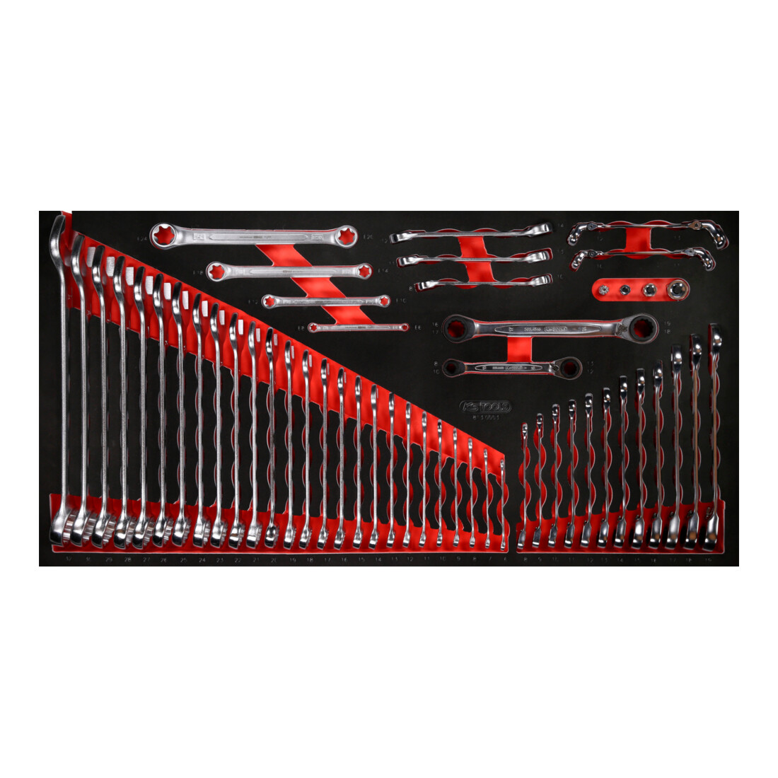 KS TOOLS Jeu de clés à molette dans insert en mousse, 53 pcs