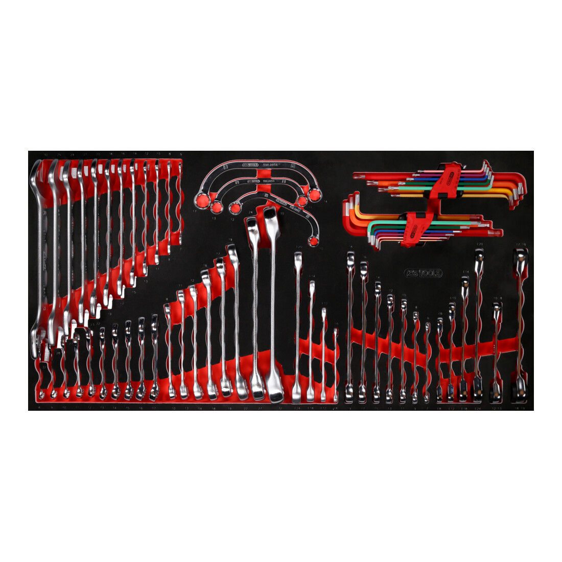 KS TOOLS Jeu de clés à molette dans insert en mousse, 68 pcs