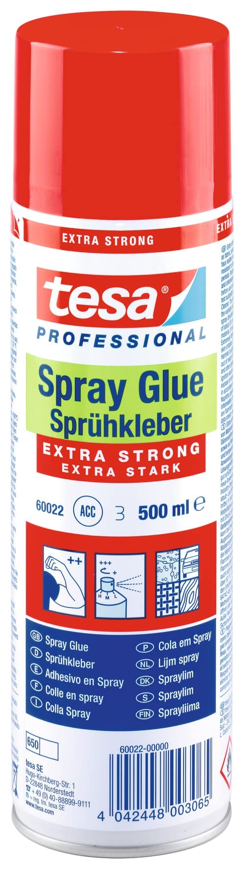 TEAC tesa Professional Sprühkleber EXTRA STRONG 500ml farblos