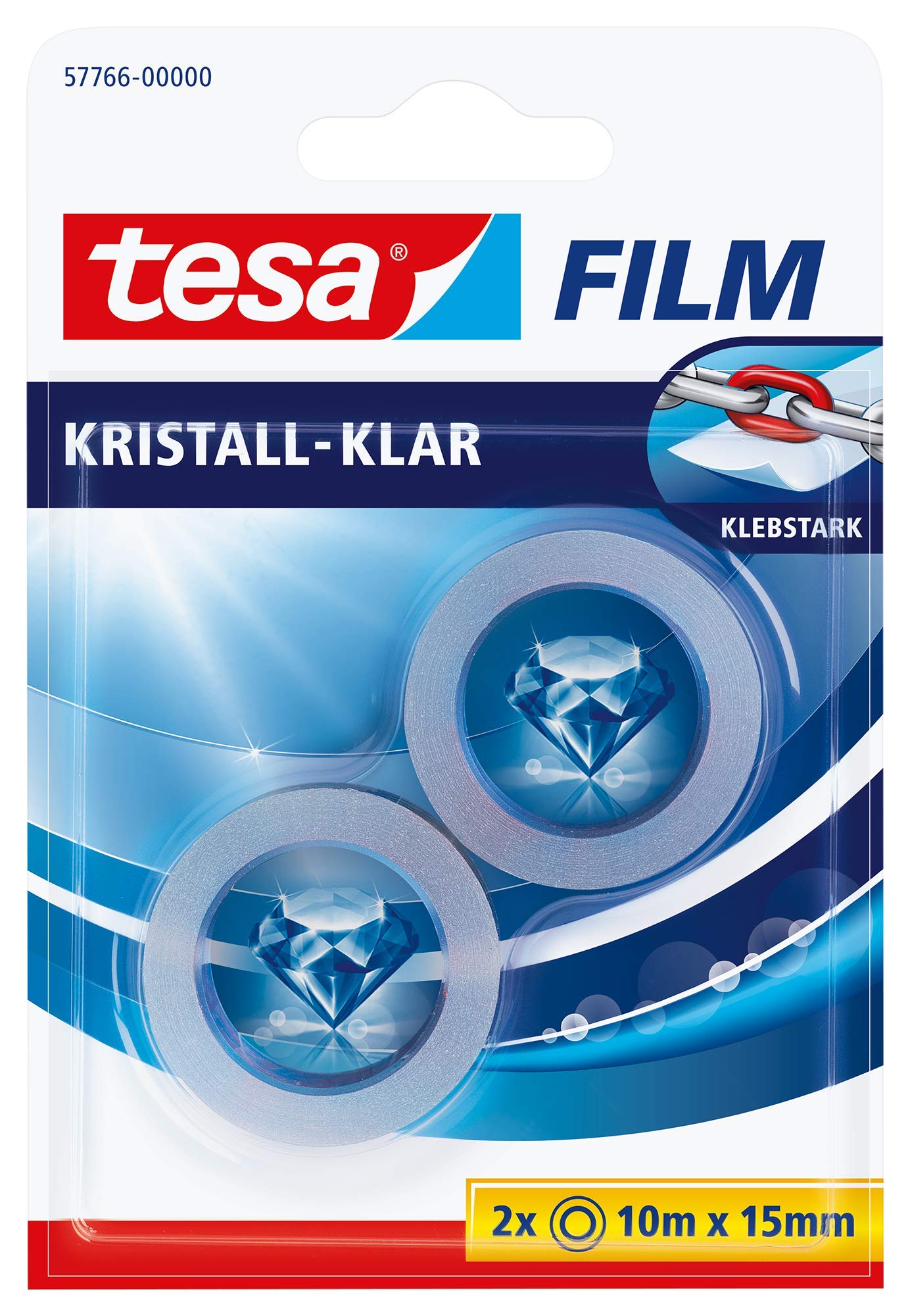 TEAC tesafilm Klebefilm 2 Rollen 10m x 15mm kristall-klar