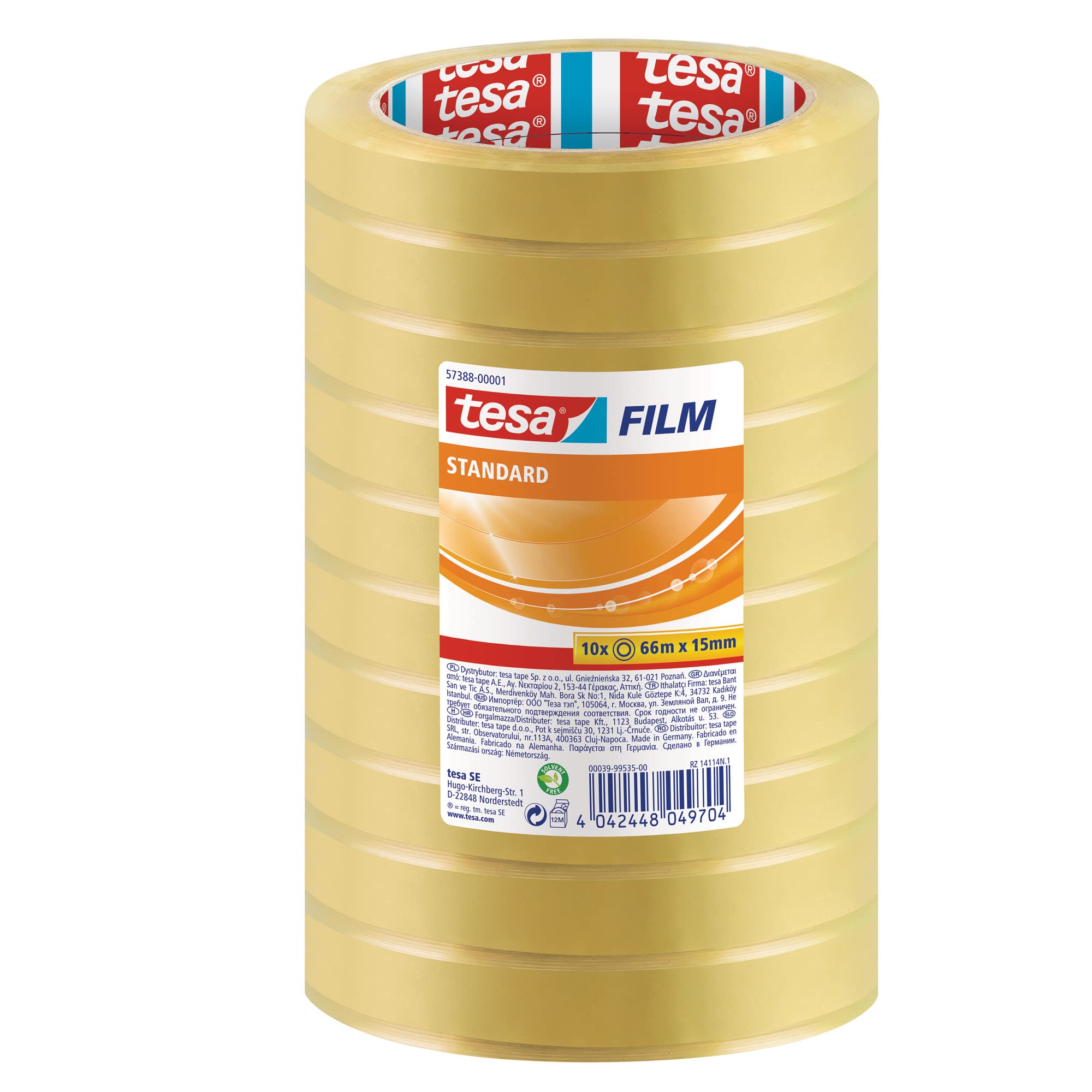 TEAC tesafilm Standard 10 Rollen 66m x 15mm