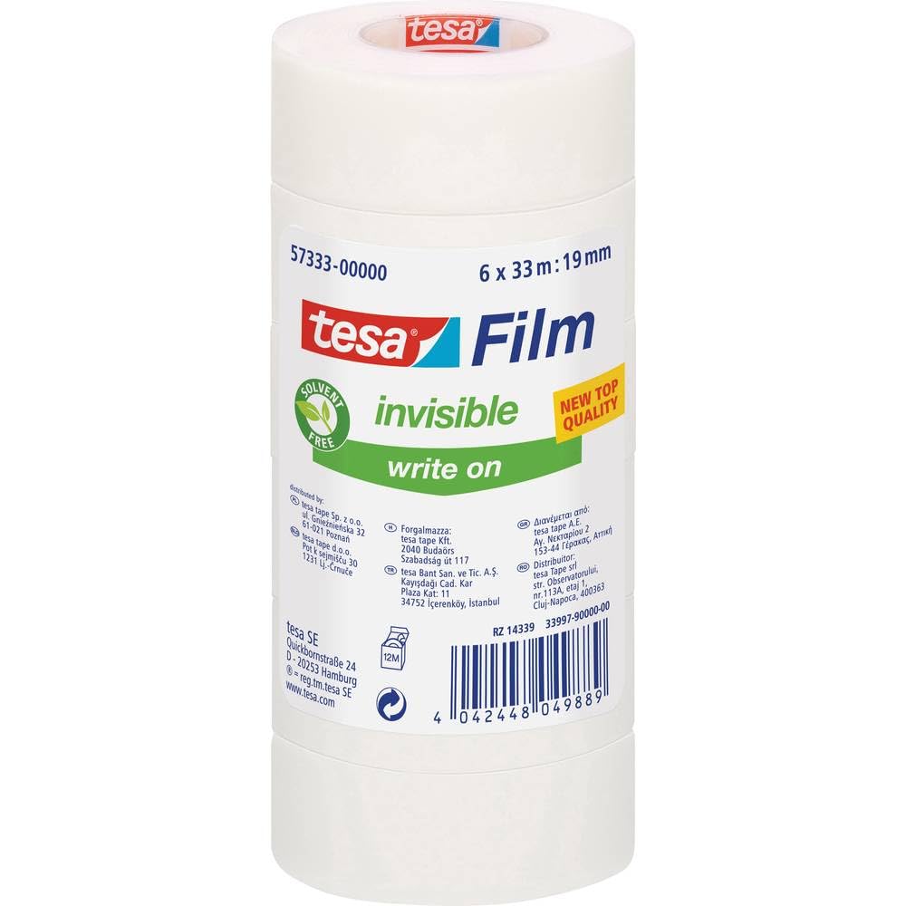 TEAC tesafilm Invisible 6 Rollen 33m x 19mm transparent