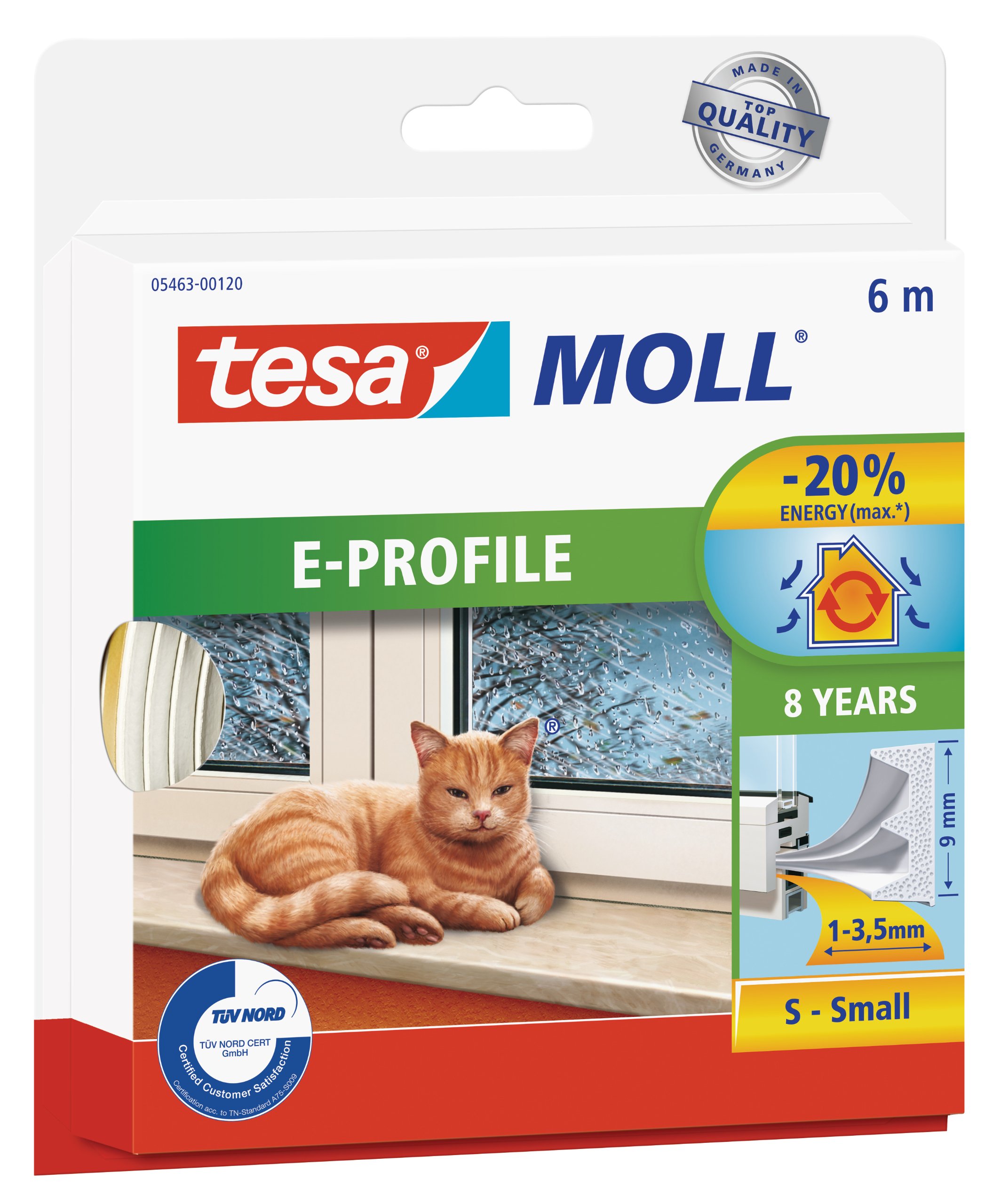 TEAC tesamoll Gummidichtung E-Profil 6m x 9mm weiß