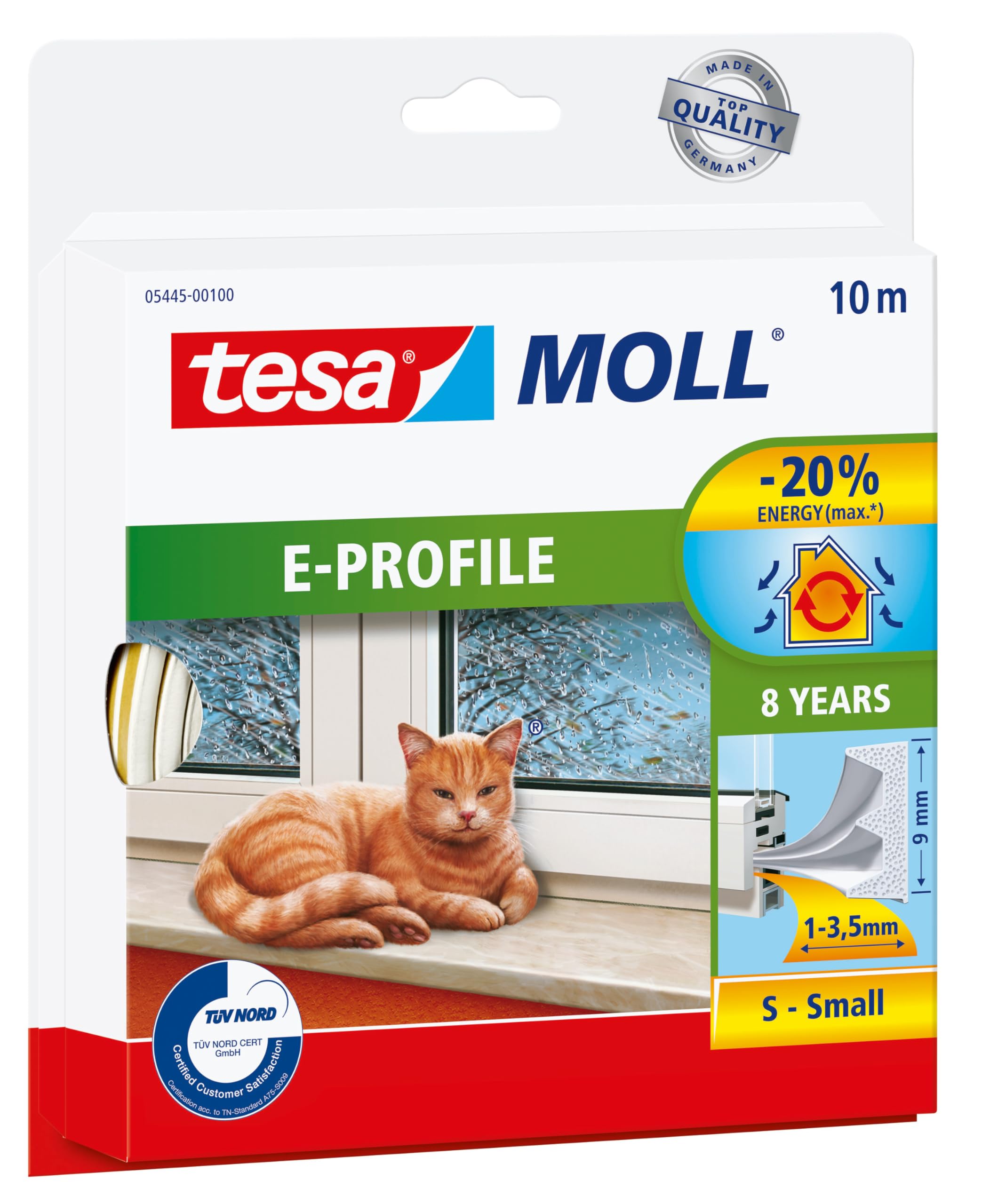 TEAC tesamoll Gummidichtung E-Profil 1 x 3.5mm weiß