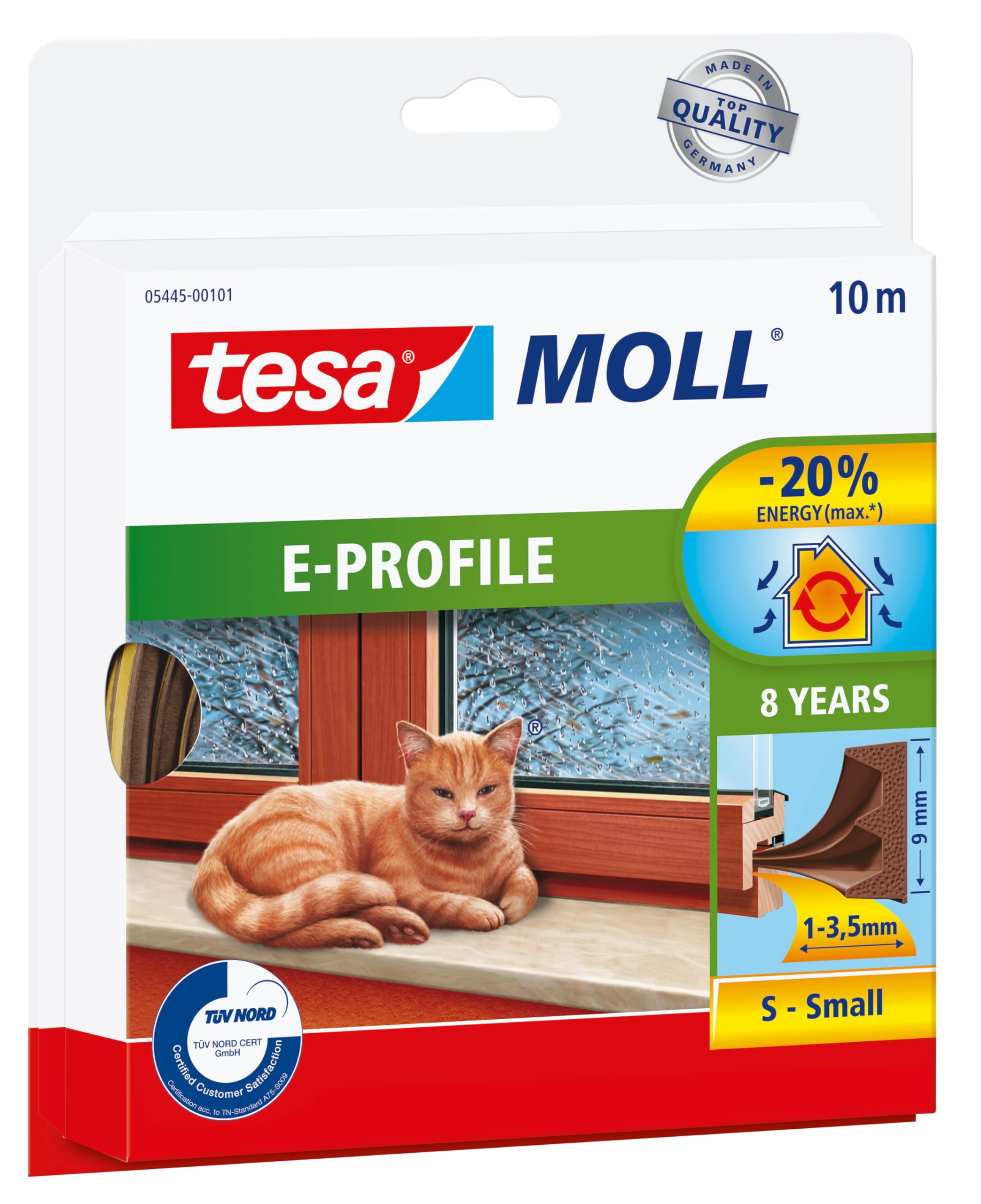 TEAC tesamoll Gummidichtung E-Profil 1 x 3.5mm braun