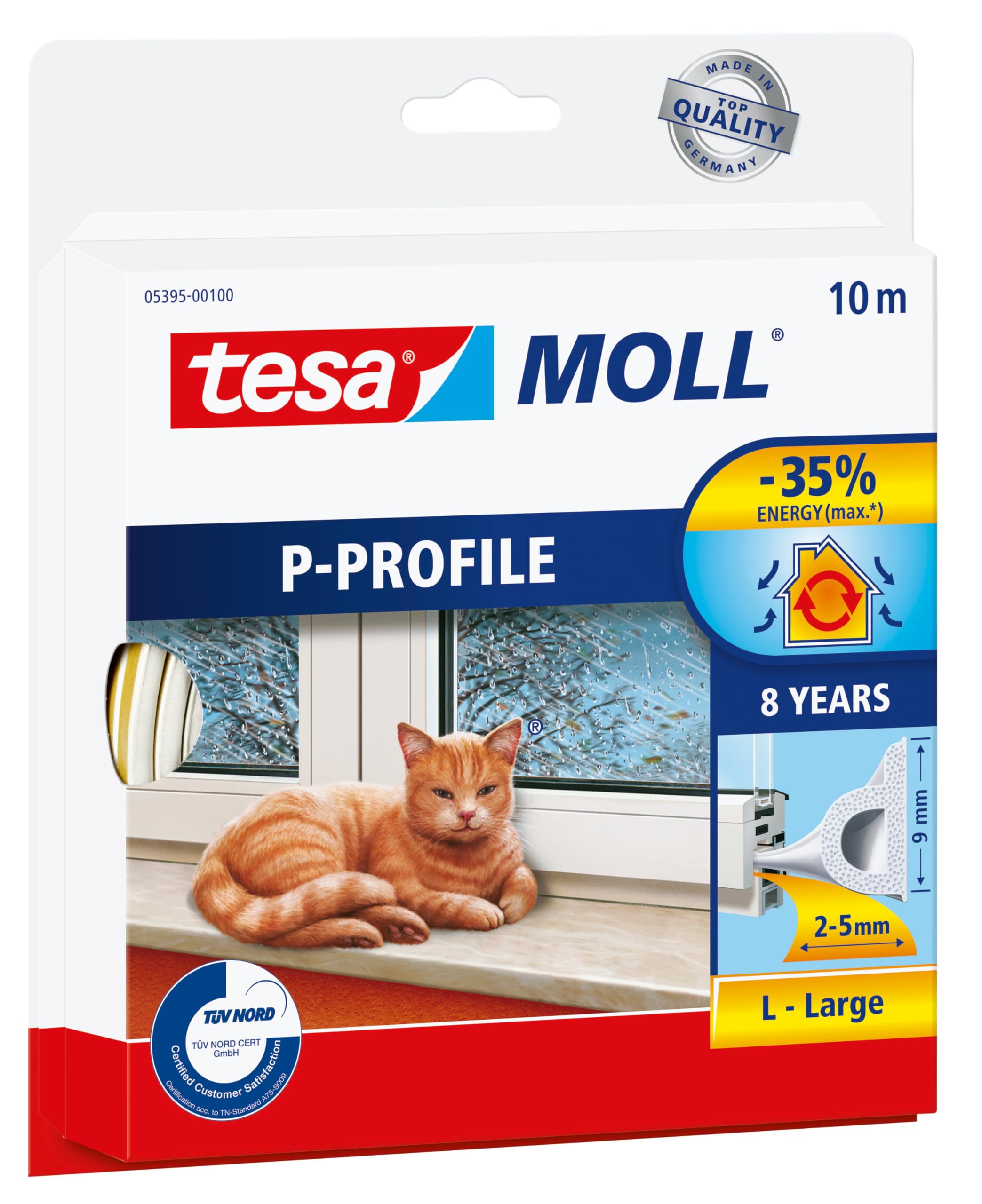 TEAC tesamoll Gummidichtung 10m x 9mm x 5.5mm weiß