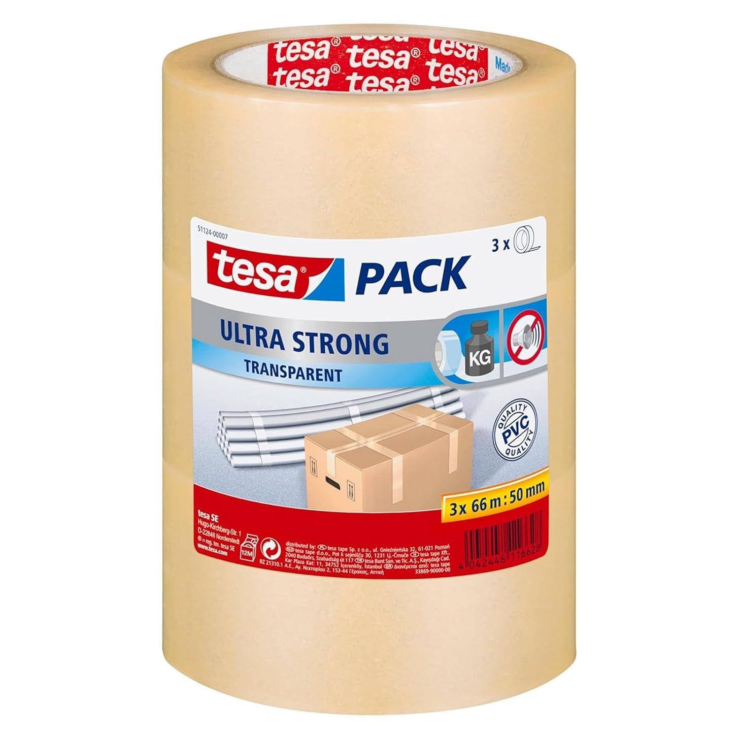 TEAC tesapack Paketband 3 Rollen transparent