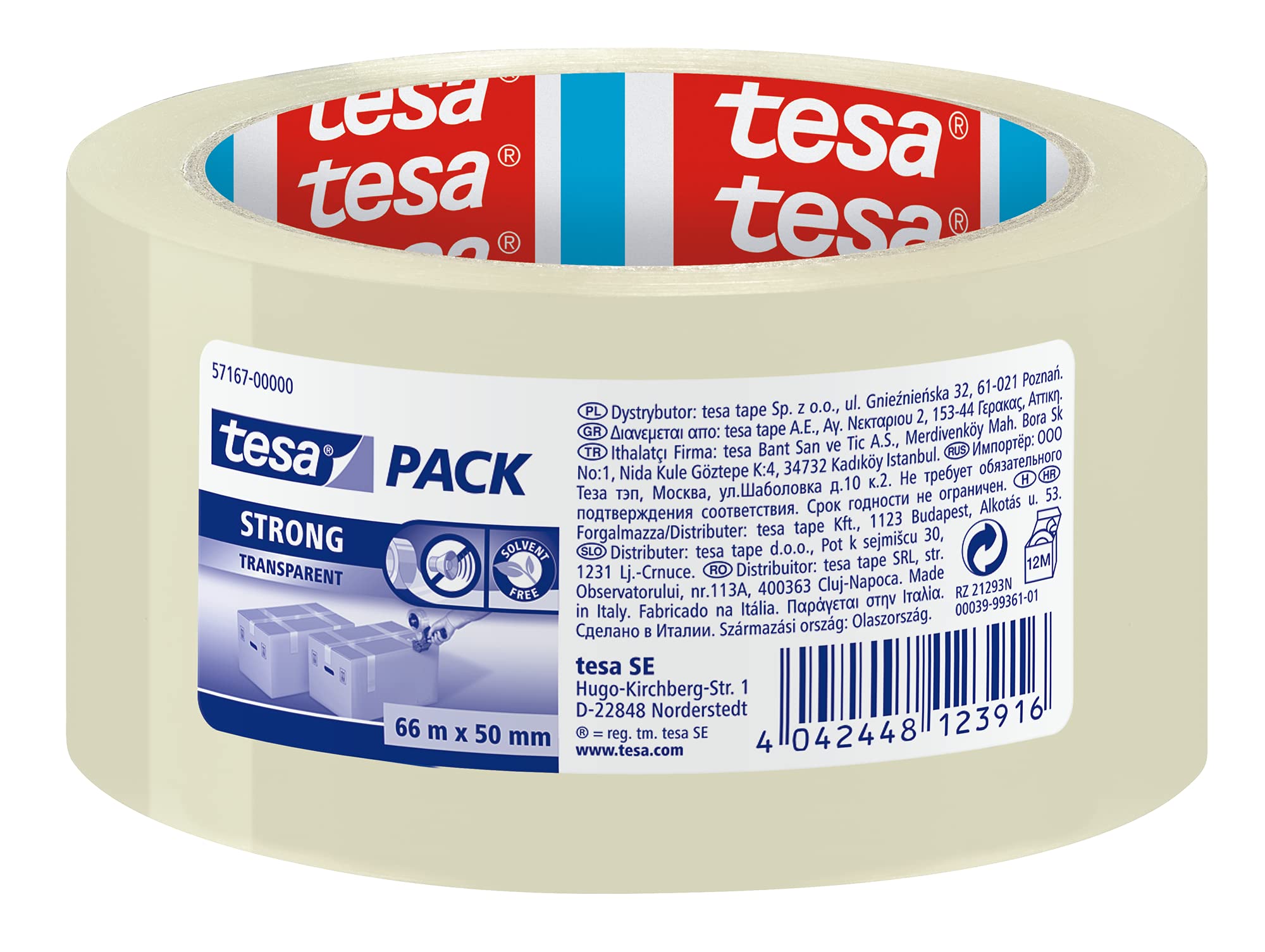 TEAC tesapack Strong 66m 50mm transparent -Packband-