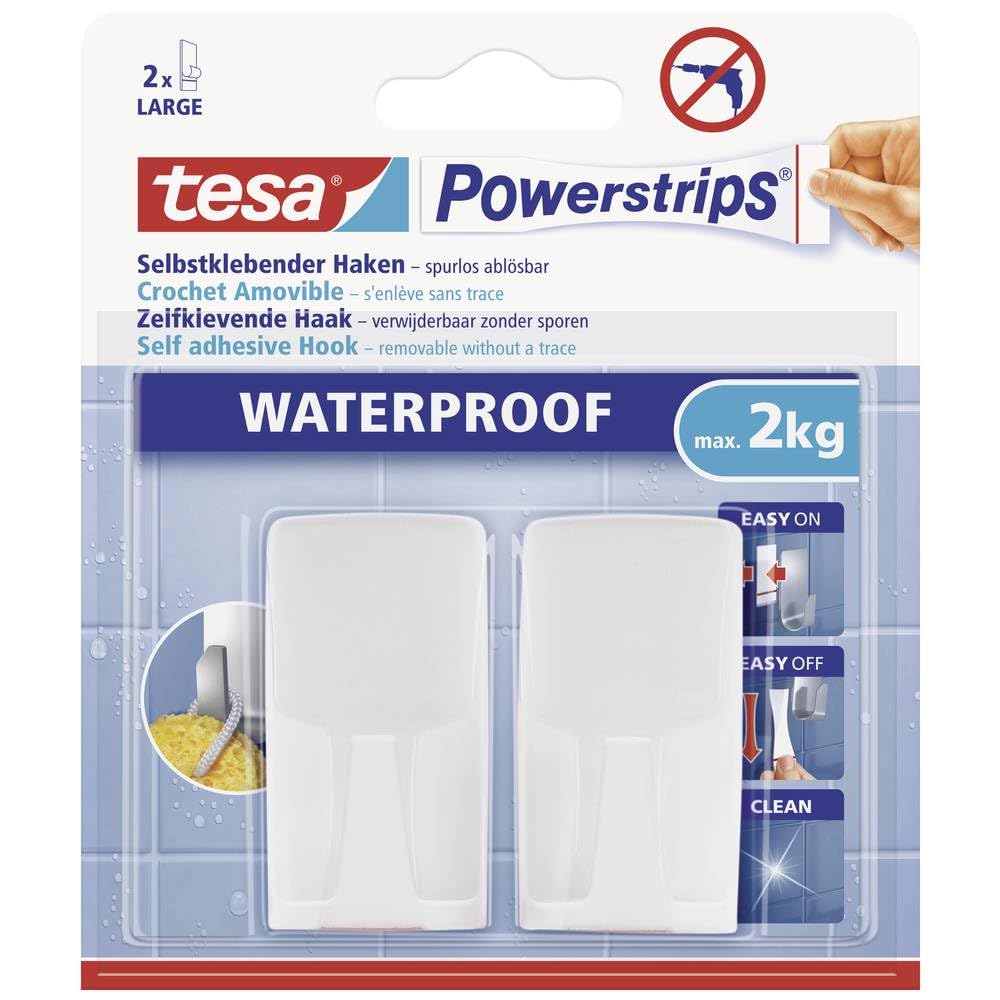 TEAC tesa Powerstrips Waterproof Haken Wave weiß