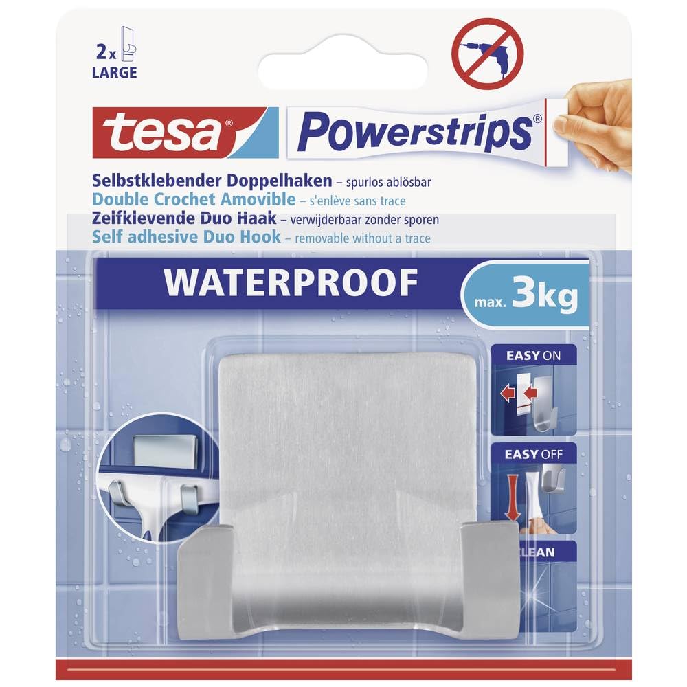 TEAC tesa Powerstrips Waterproof Duohaken Zoom, Metall