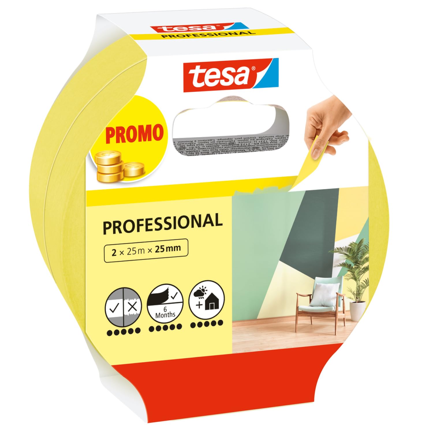 TEAC tesa Malerband Professional 2 x 25m x 25mm