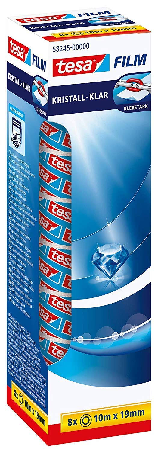 TEAC tesafilm 8 Rollen 10m x 19mm kristall-klar