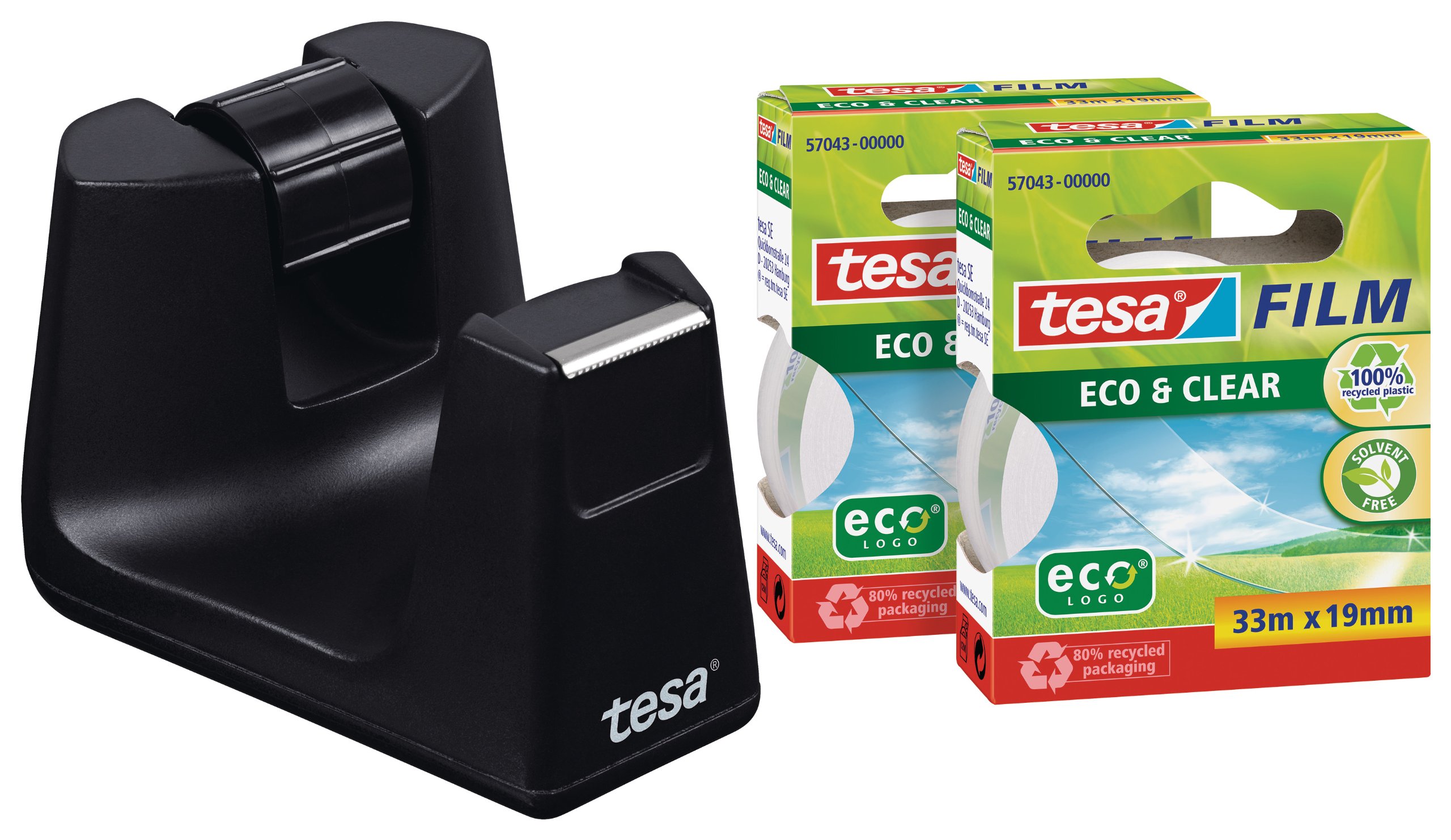 TEAC tesafilm Tischabroller Smart + Eco & Clear 2 Rollen