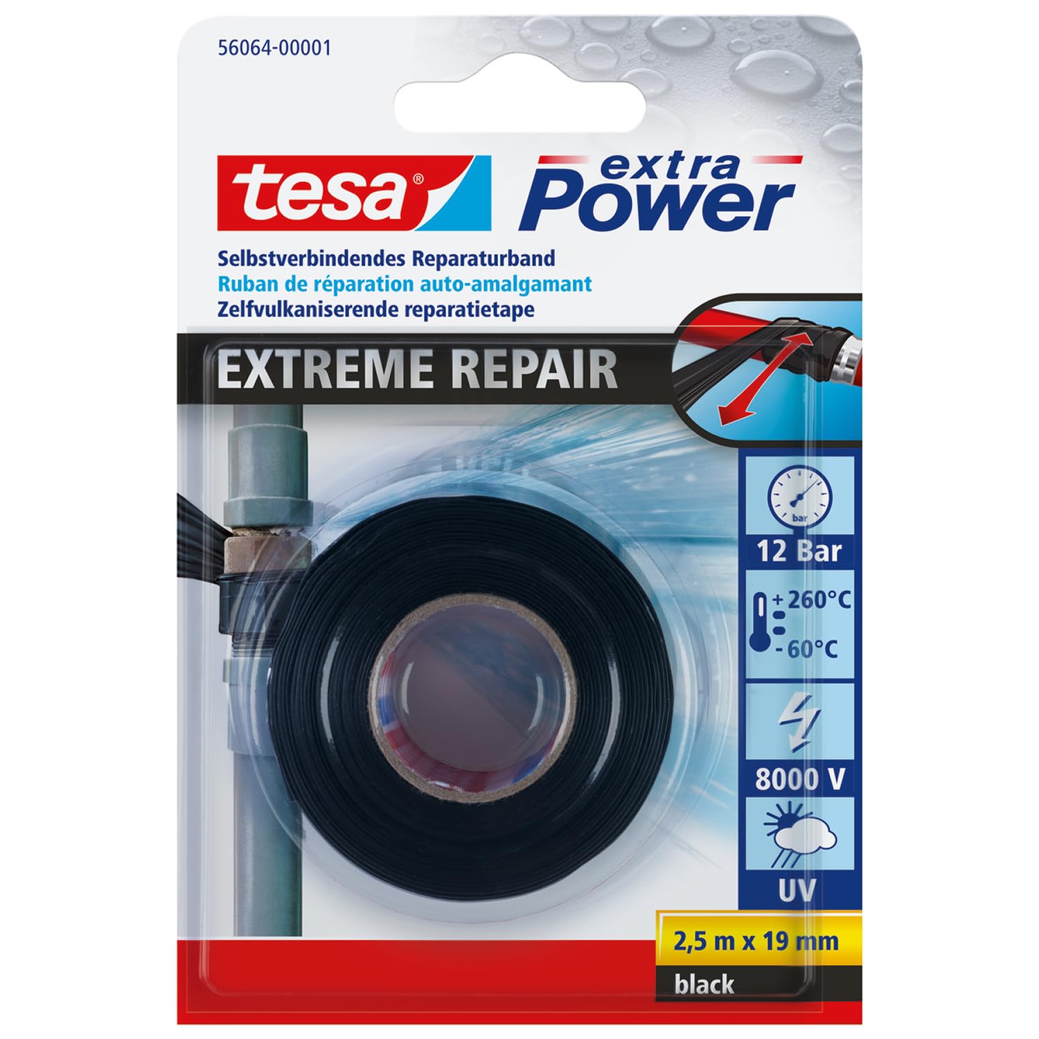 TEAC tesa extra Power Extreme Repair Reparaturband schwarz
