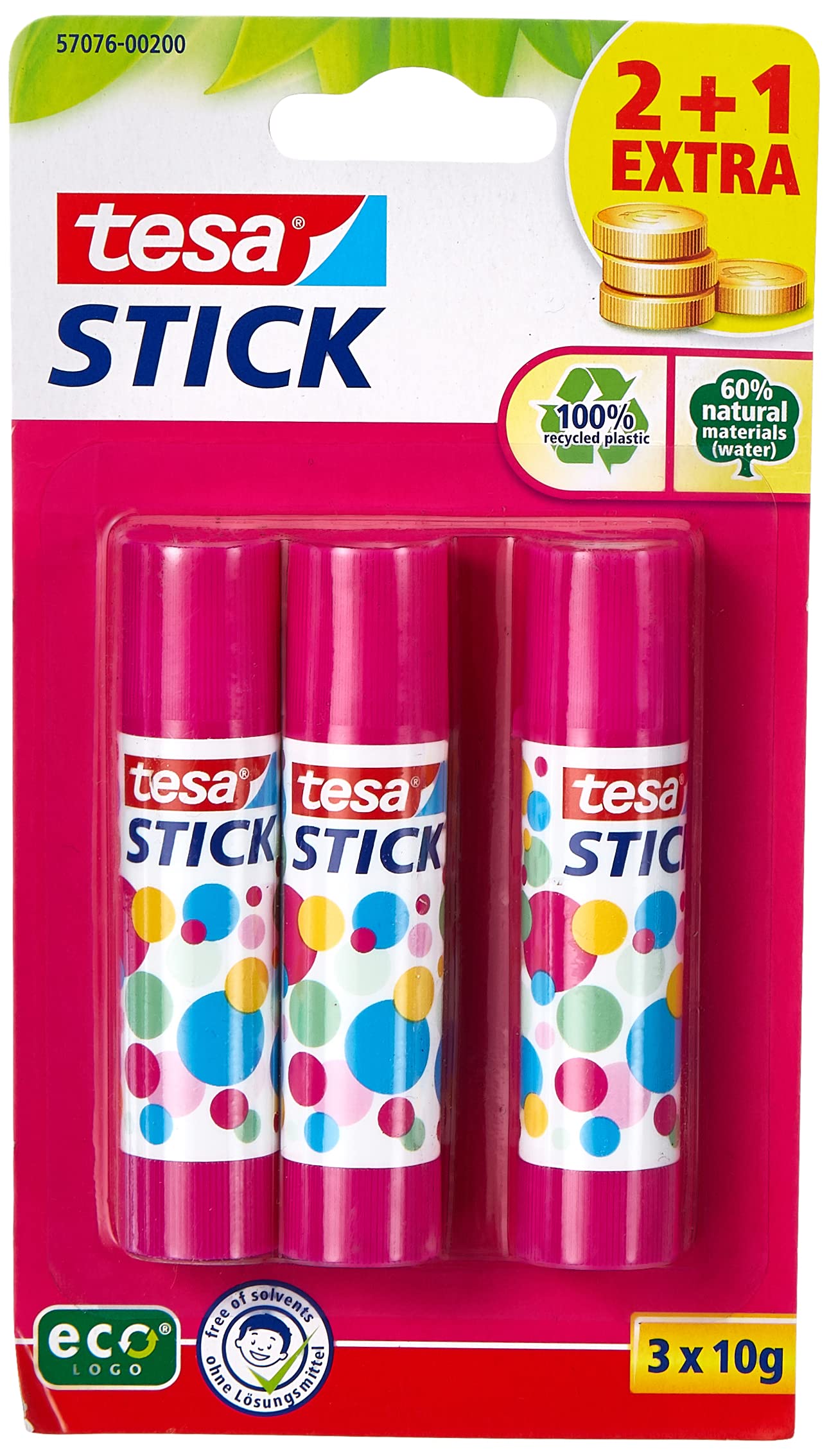 TEAC tesa Klebestift ecoLogo 2+1 10g pink