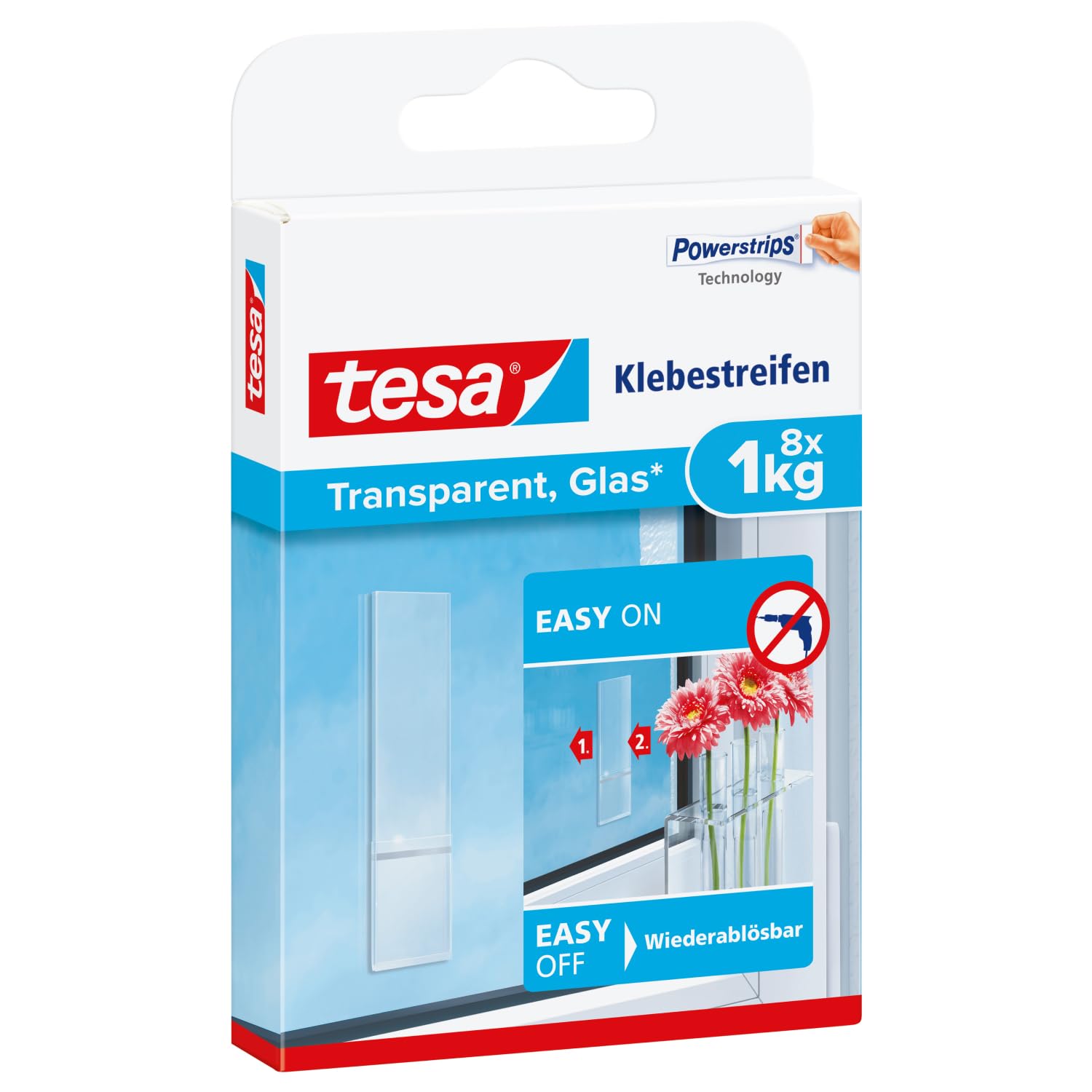 TEAC tesa Klebestreifen Glas 1kg transparent