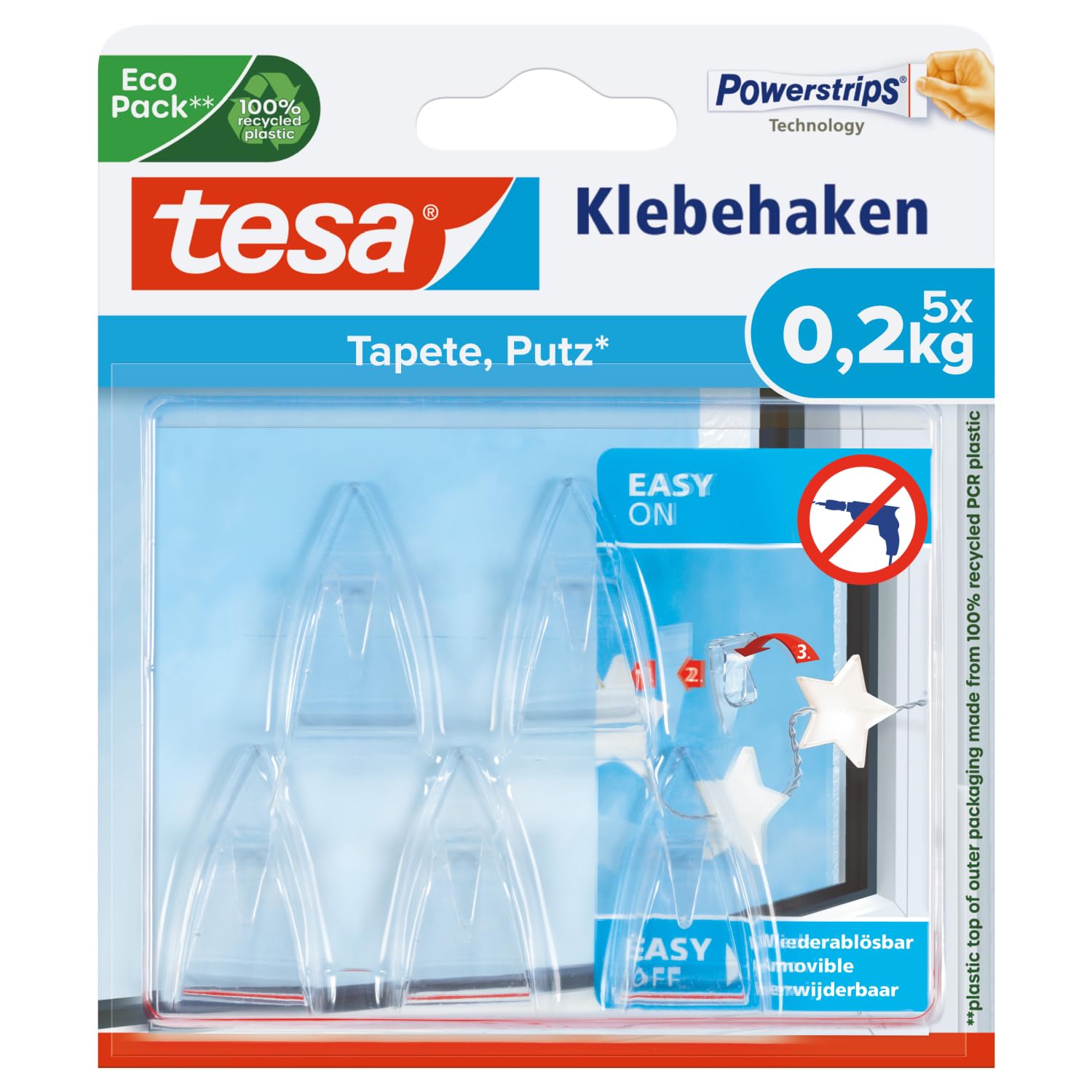 TEAC tesa Klebehaken Glas 0.2kg transparent