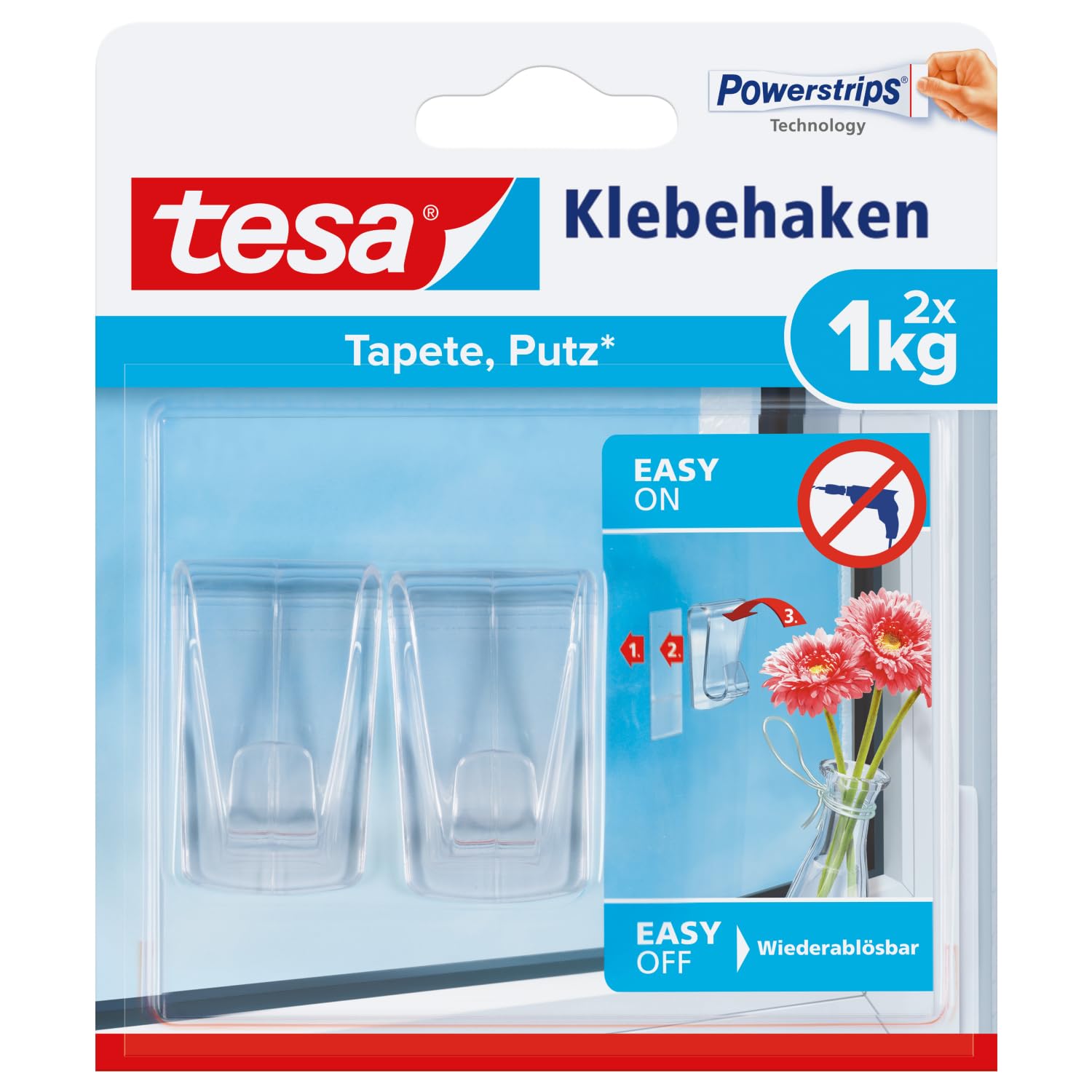 TEAC tesa Klebehaken Glas 1kg transparent