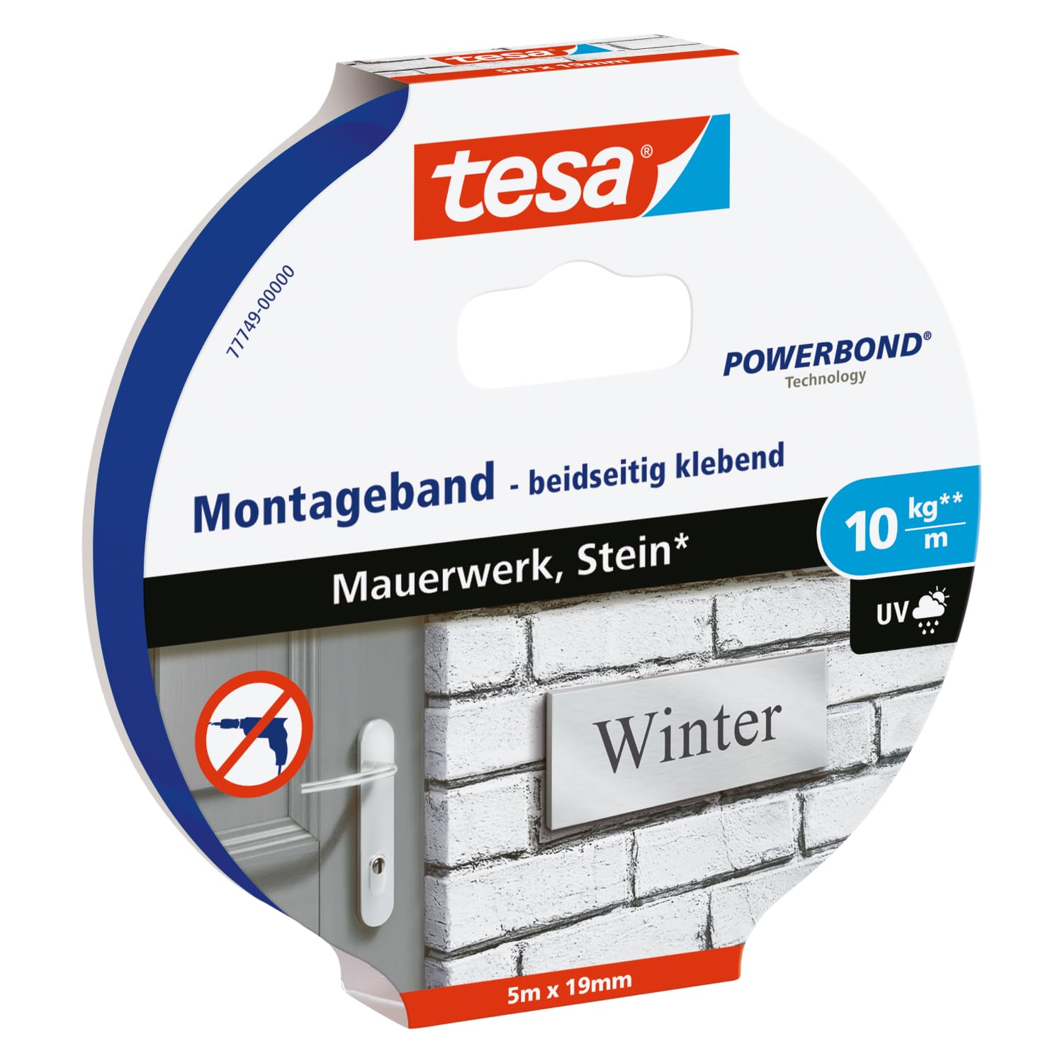 TEAC tesa Montageband Mauerwerk&Stein 10kg 5m x 19mm