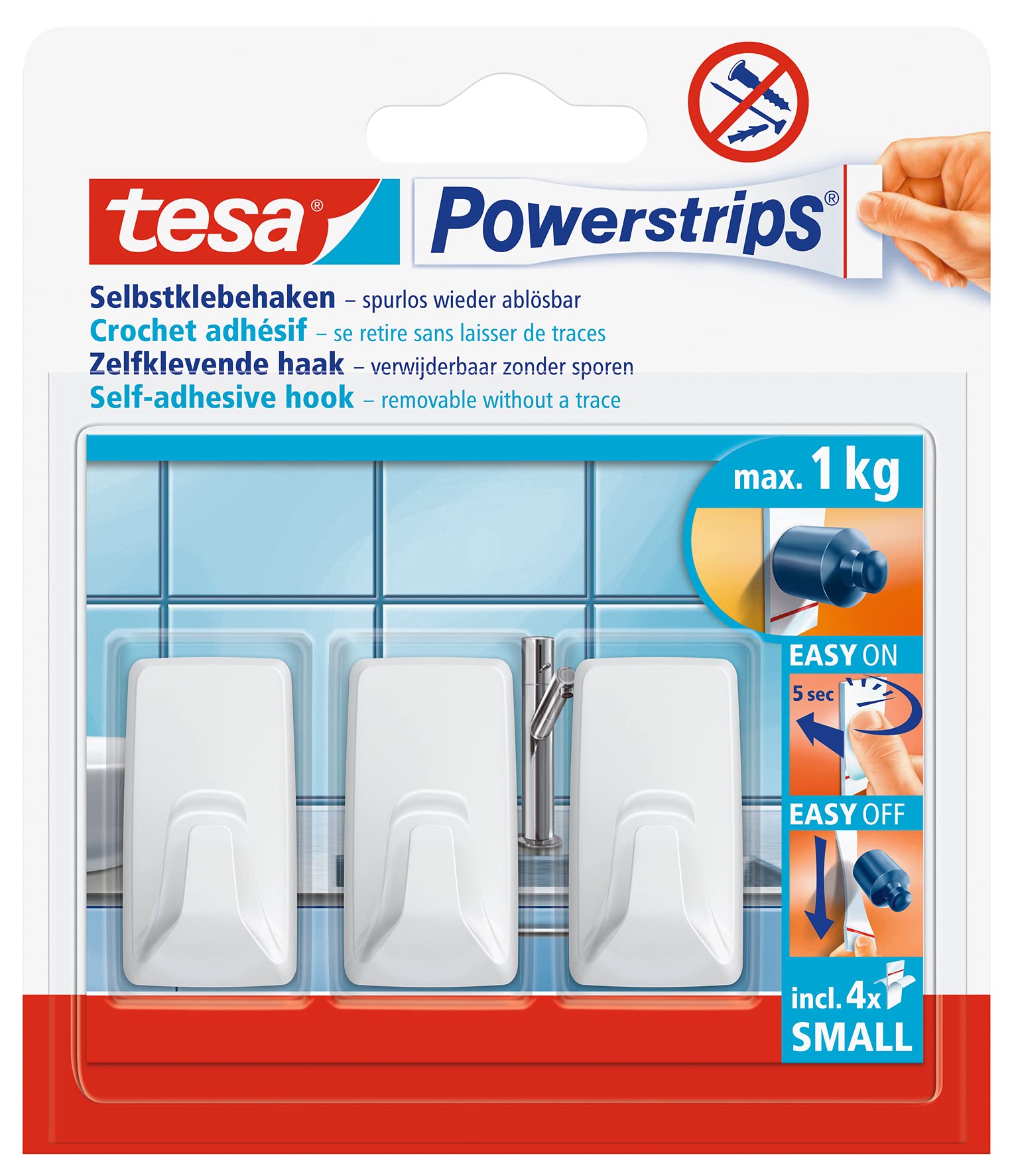 TEAC tesa Powerstrips Haken S rechteckig weiß