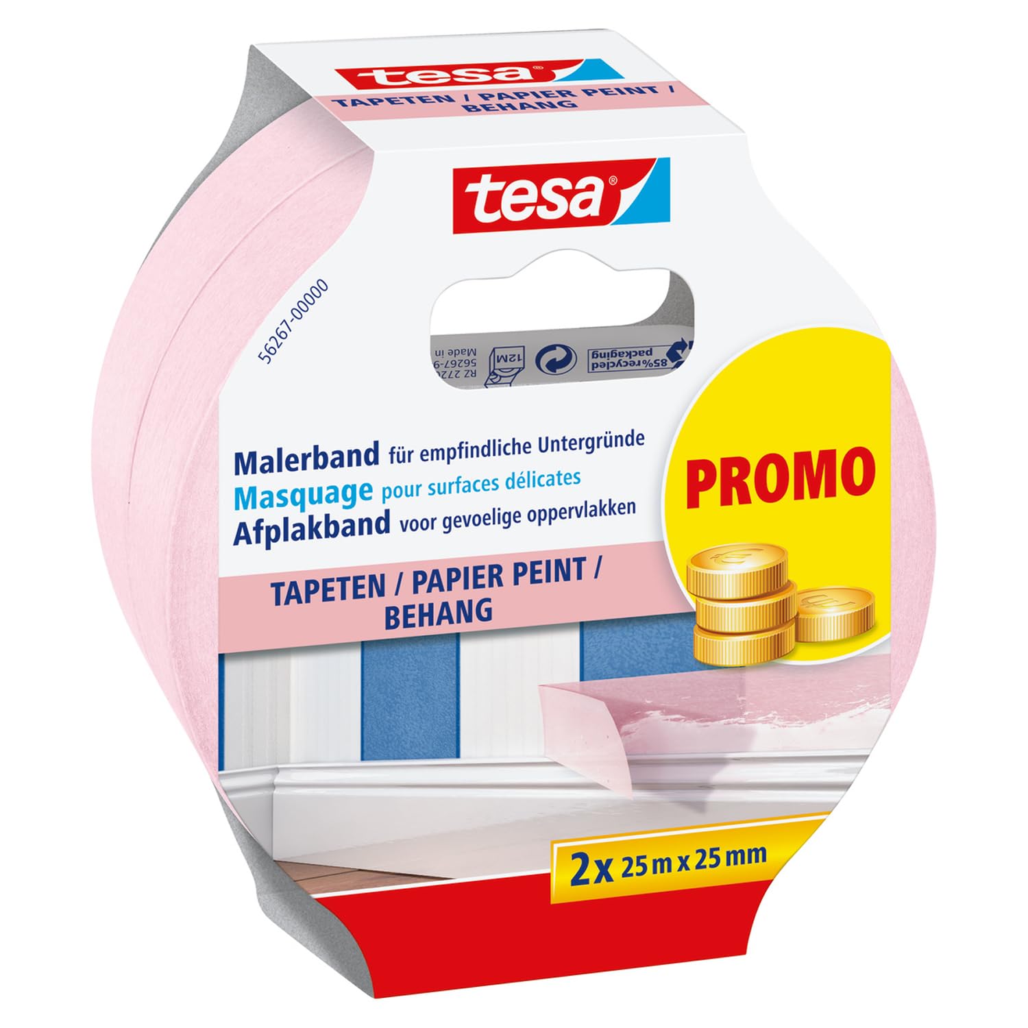 TEAC tesa Malerband Profi Sensitive 2 x 25m x 25mm